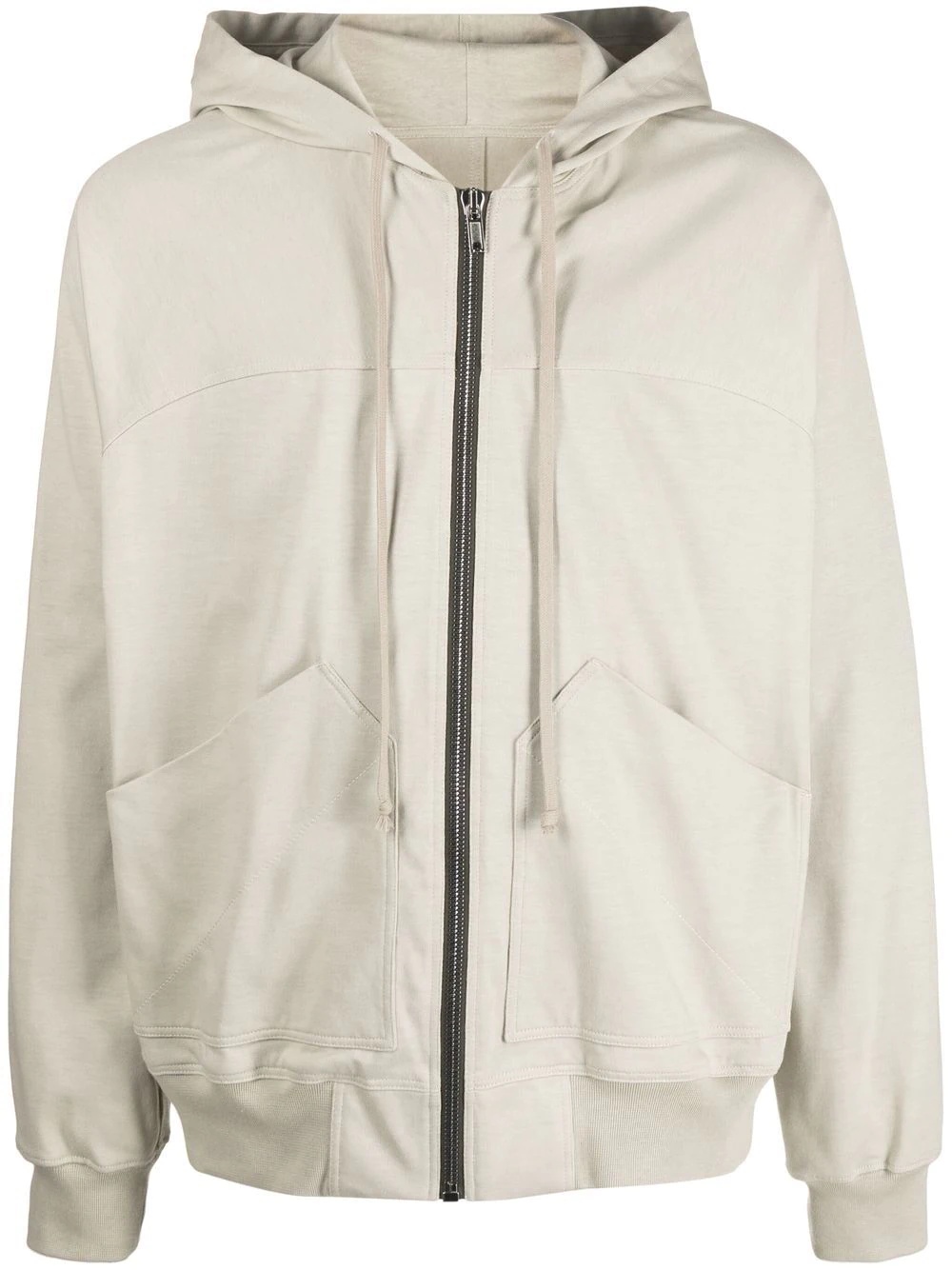 drawstring cotton zip-up hoodie - 1