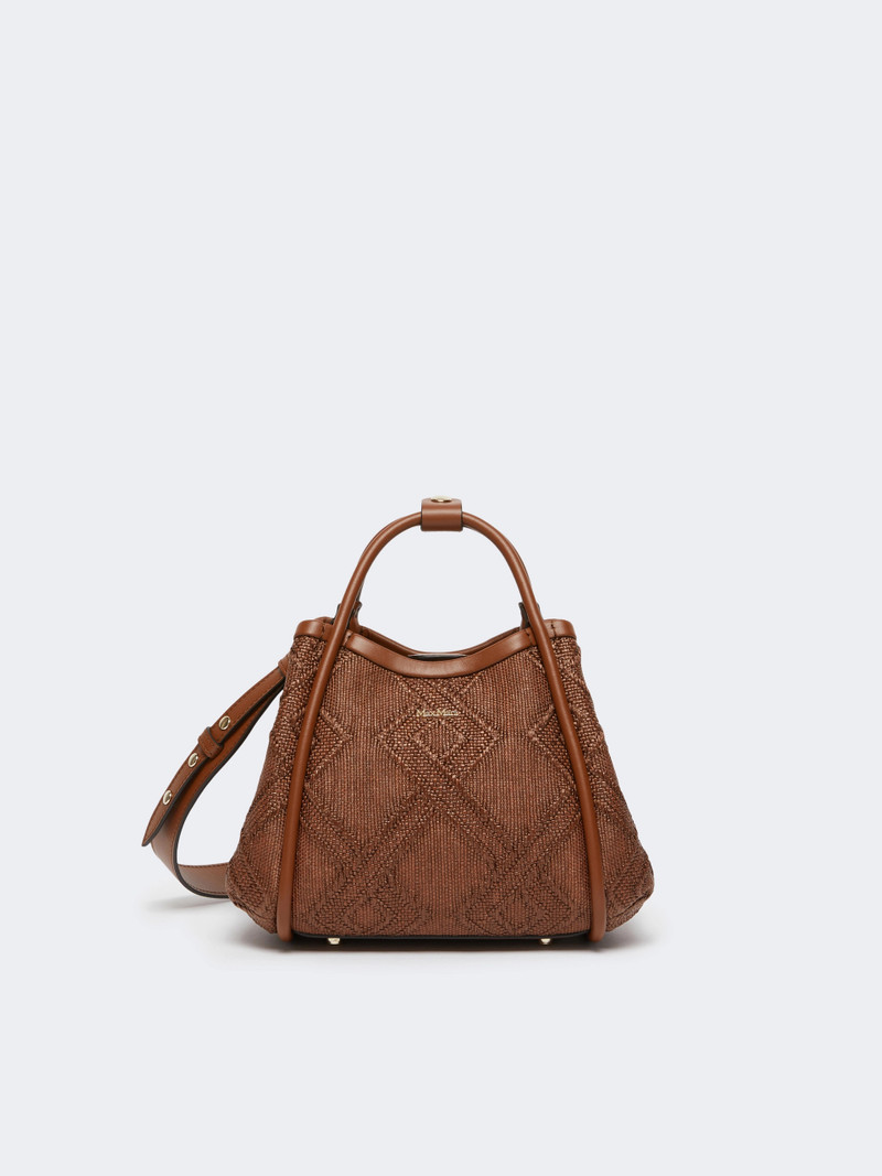 MARINEXS Extra-small Marine bag in diamond-patterned basketweave - AMBER BROWN 4
