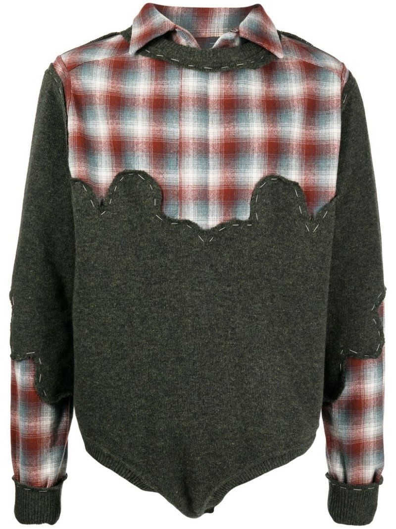 check-pattern wool jumper 1