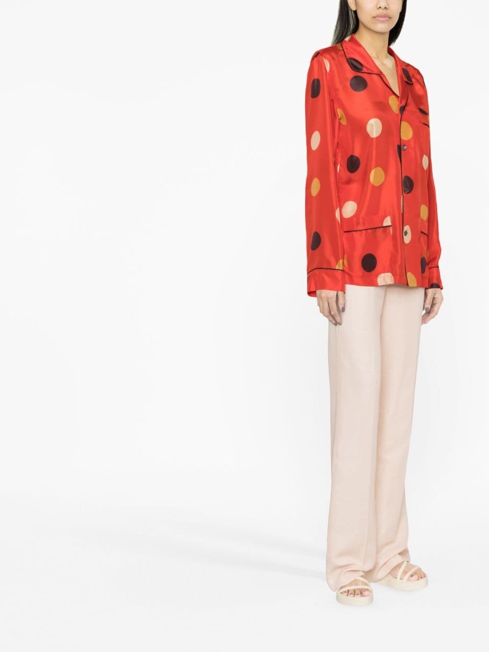 dot-print silk shirt - 2
