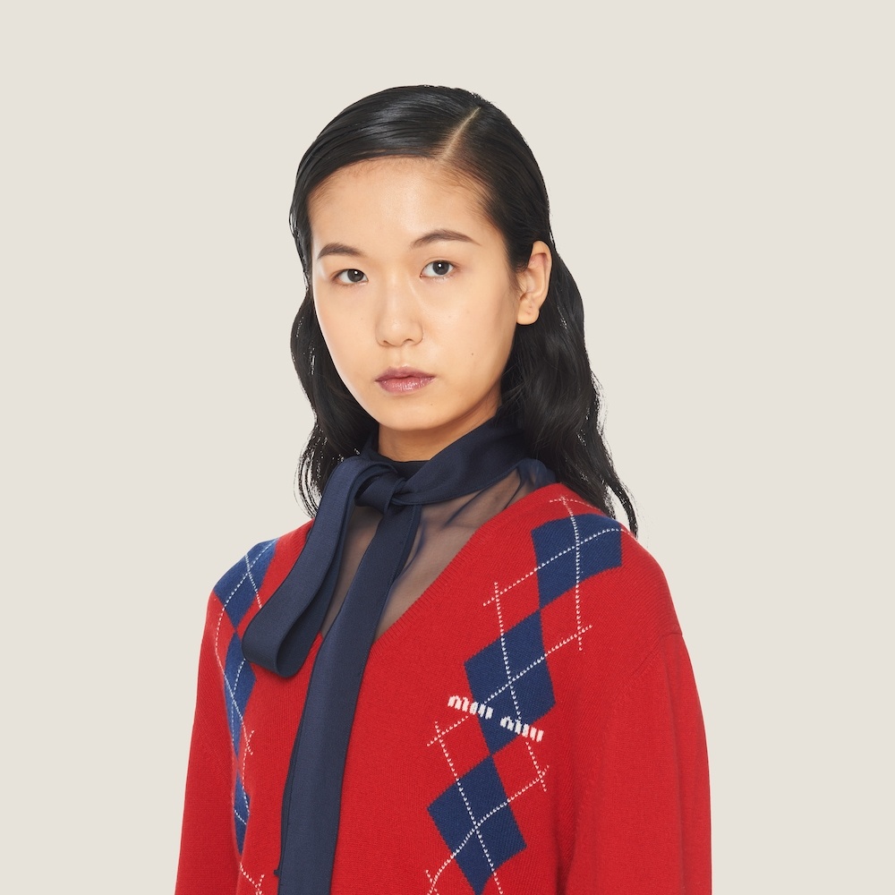 Intarsia knit cashmere sweater - 3