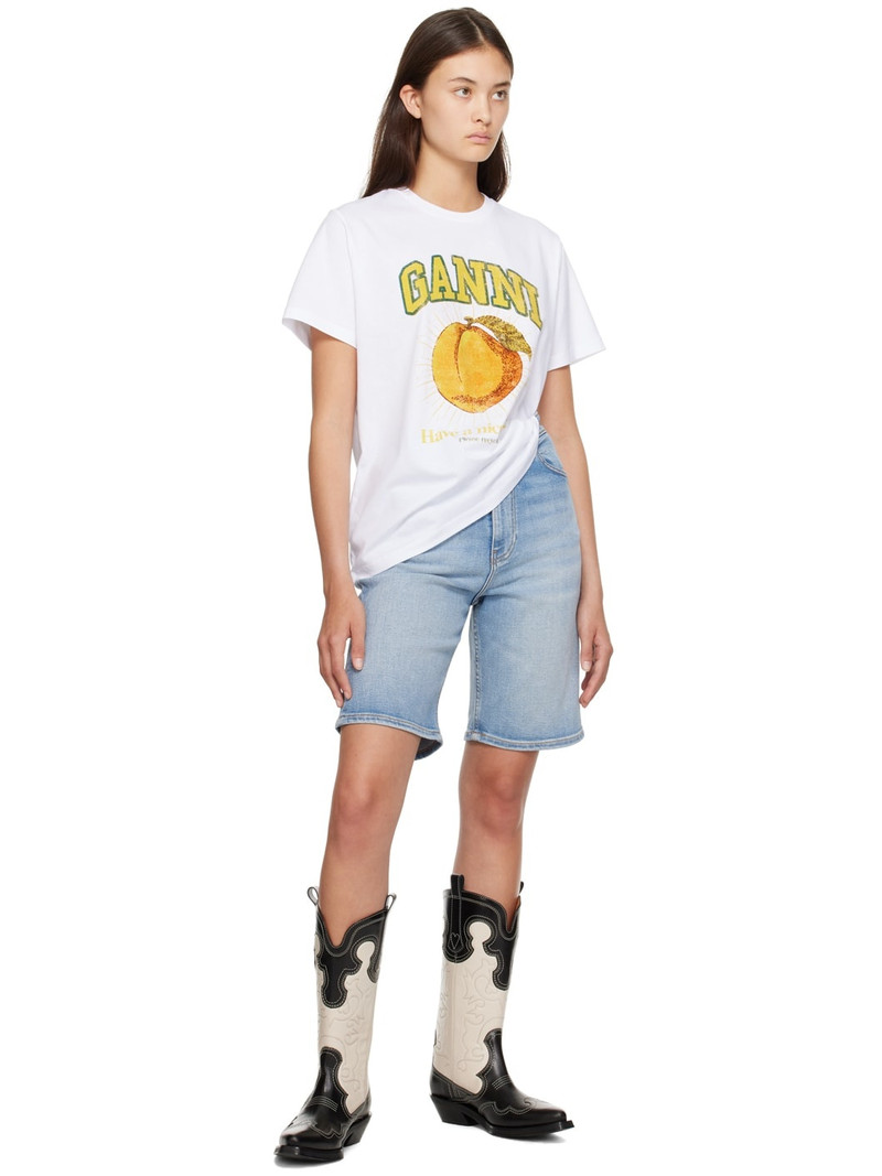 GANNI Blue Faded Denim Shorts outlook