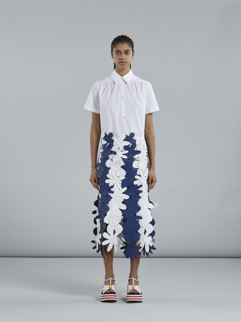 Marni EMBROIDERED LEATHER FLOWERS MAXI SKIRT outlook