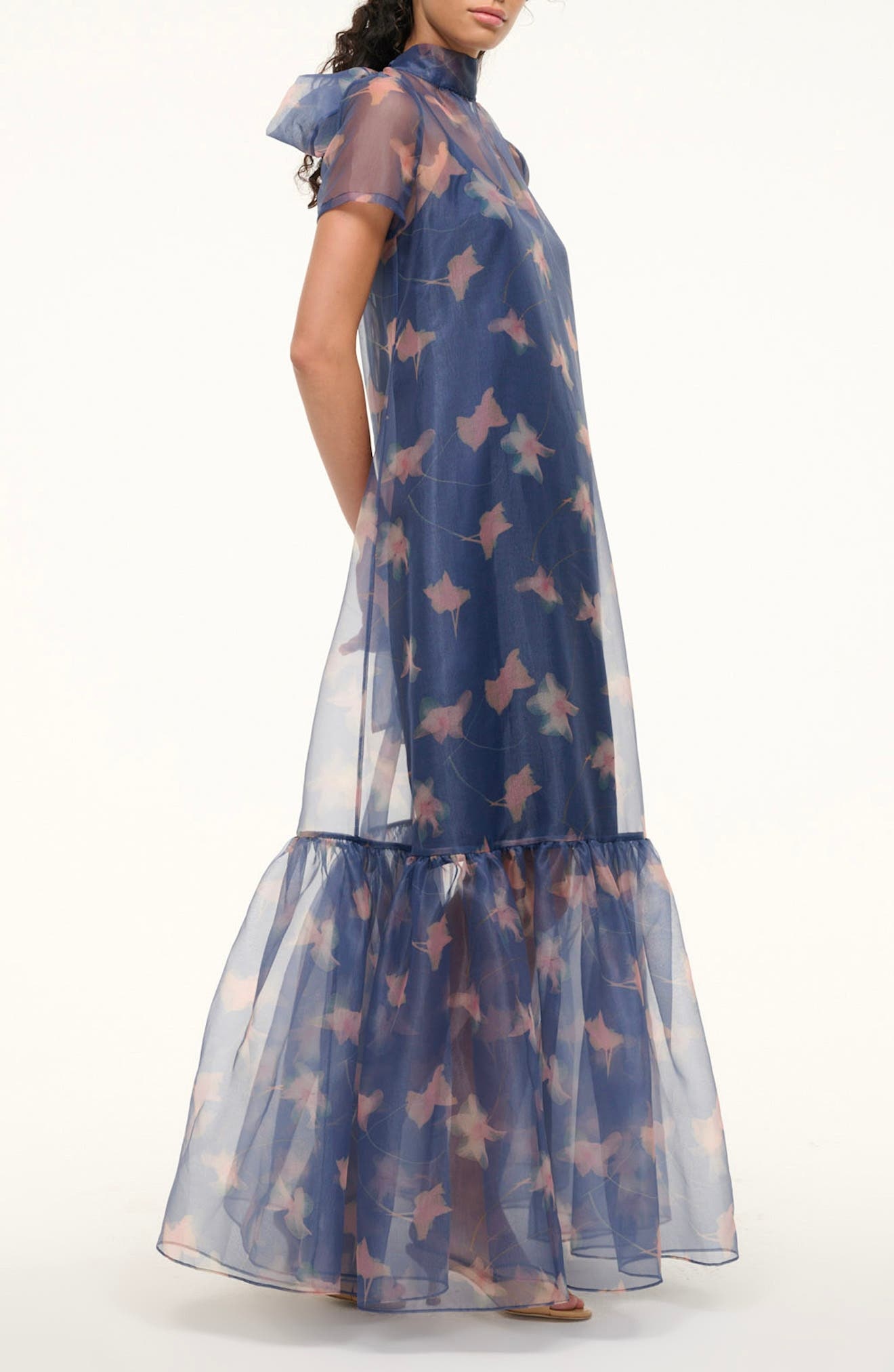 STAUD Calluna Maxi Cocktail Dress in Botanical Navy at Nordstrom - 3