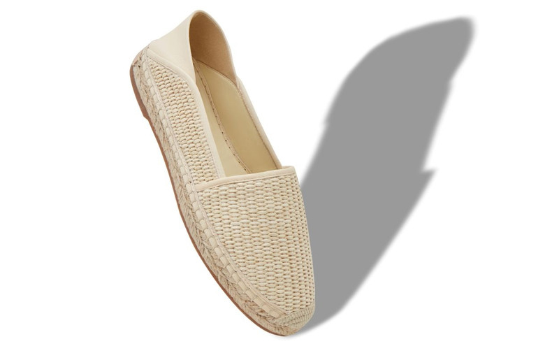 Manolo Blahnik Light Cream Raffia Espadrilles outlook
