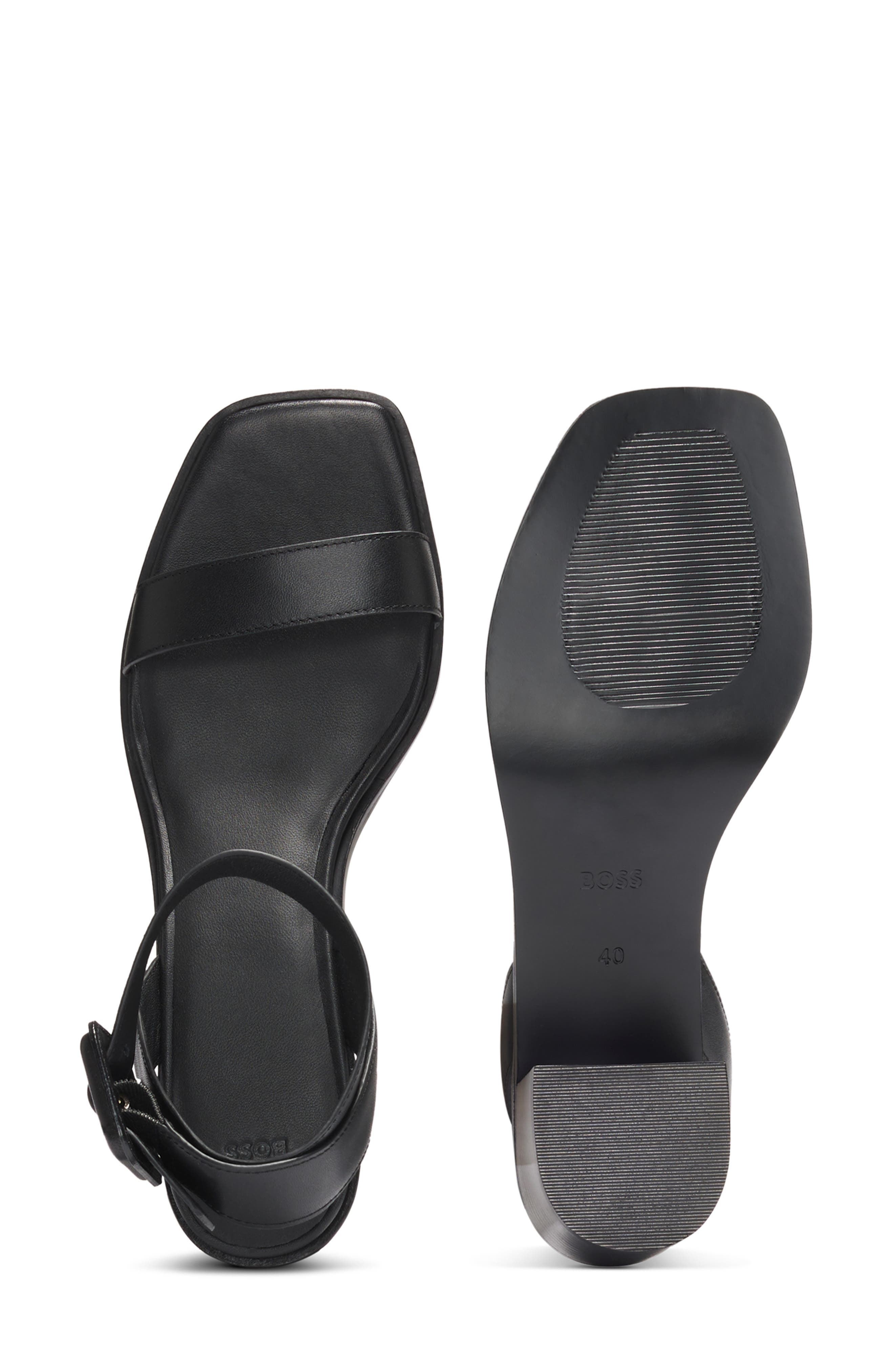 BOSS Charlize Ankle Strap Sandal in Black at Nordstrom - 8