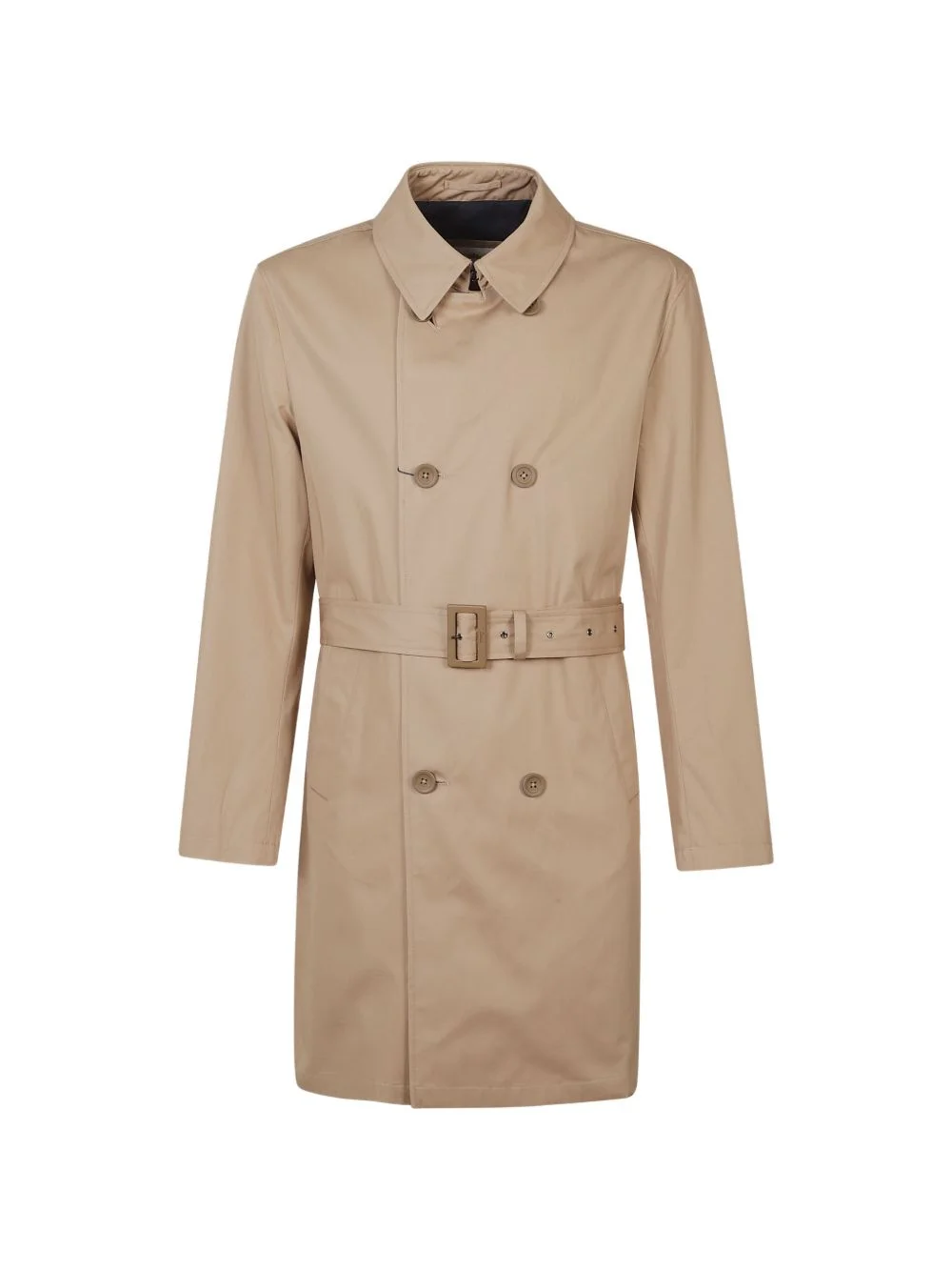 double-breasted belted coat - 1