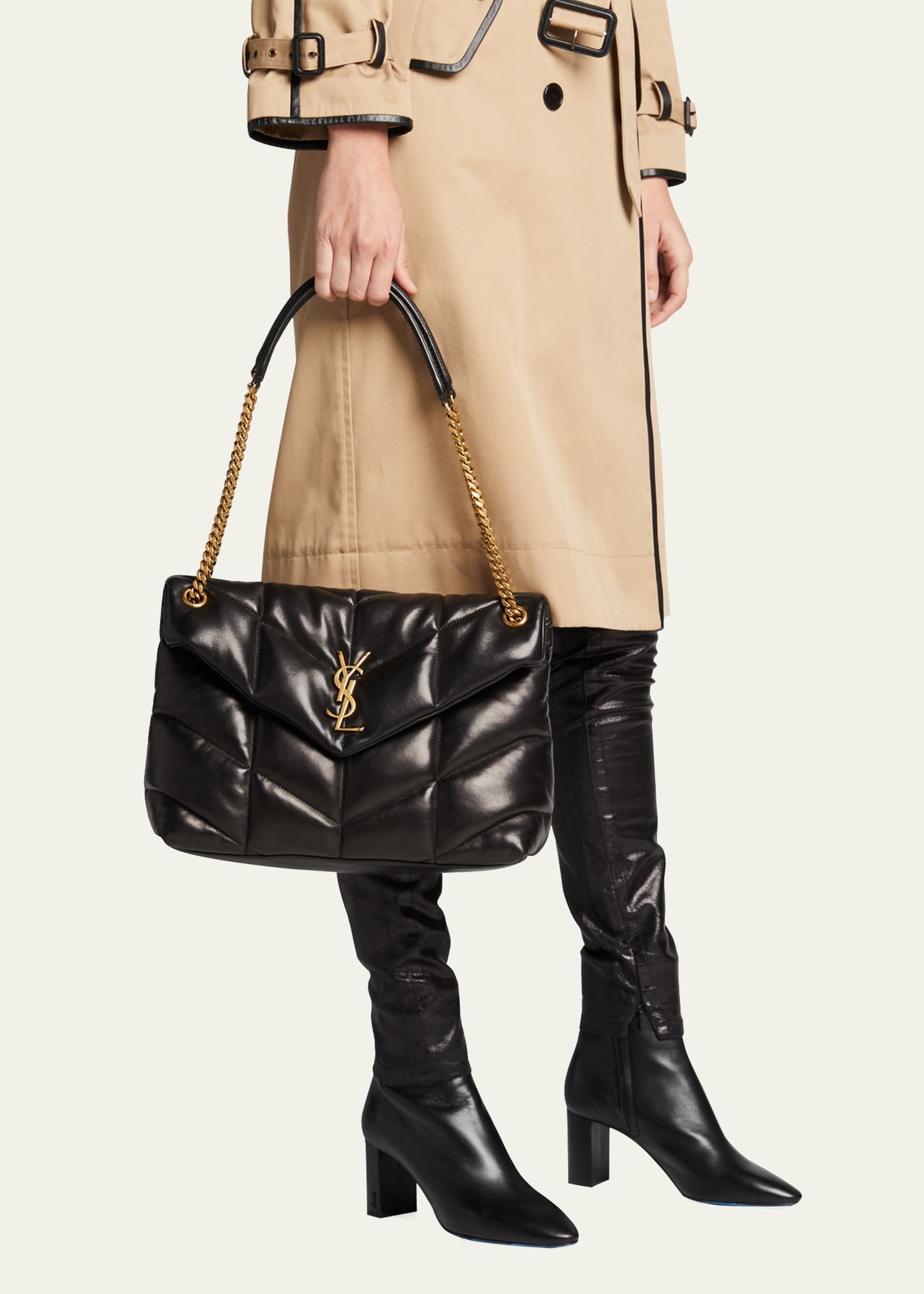 Loulou Medium Puffer Chain Shoulder Bag - 2