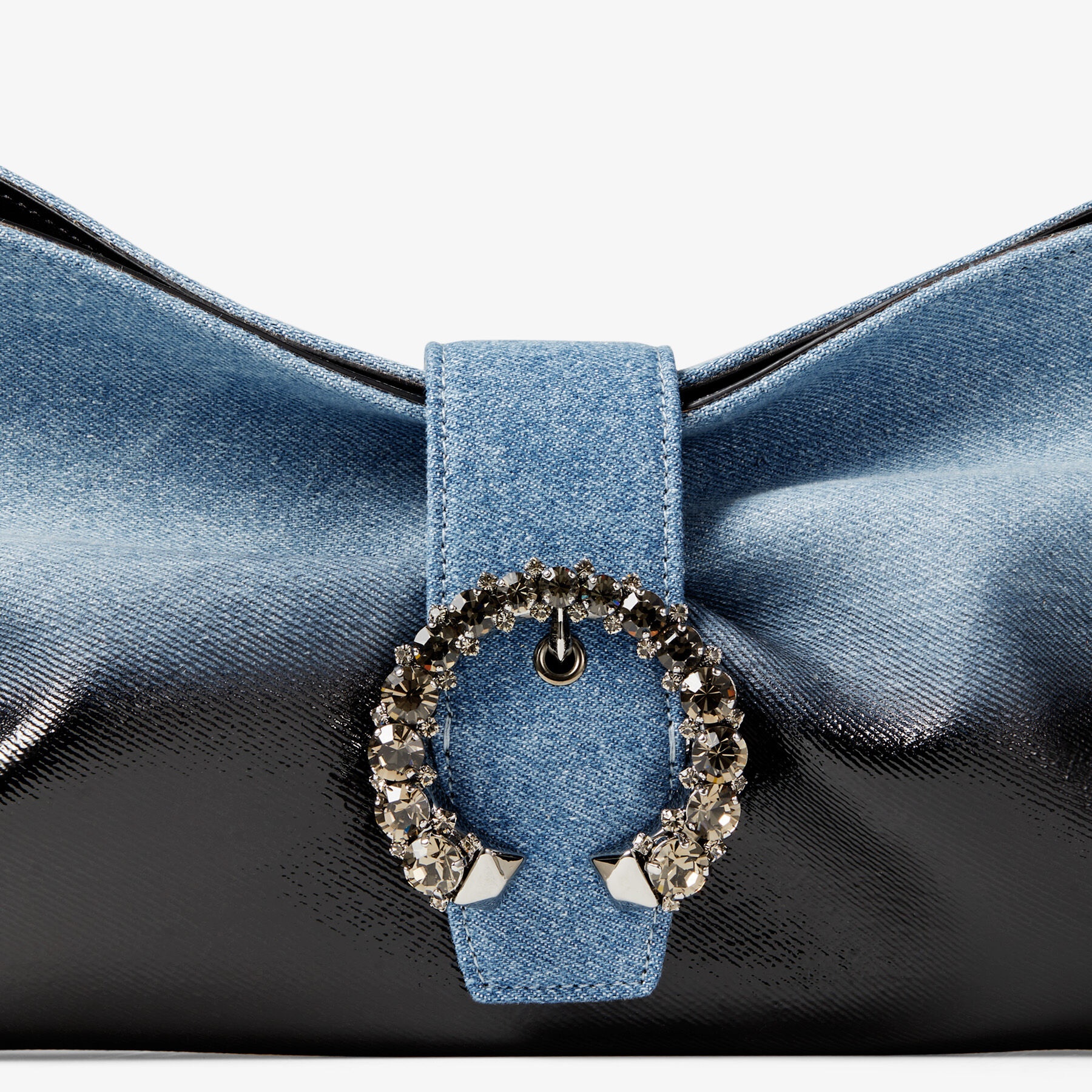 Madeline Soft Clutch
Black Dipped Denim Soft Clutch Bag with Crystal Buckle - 3