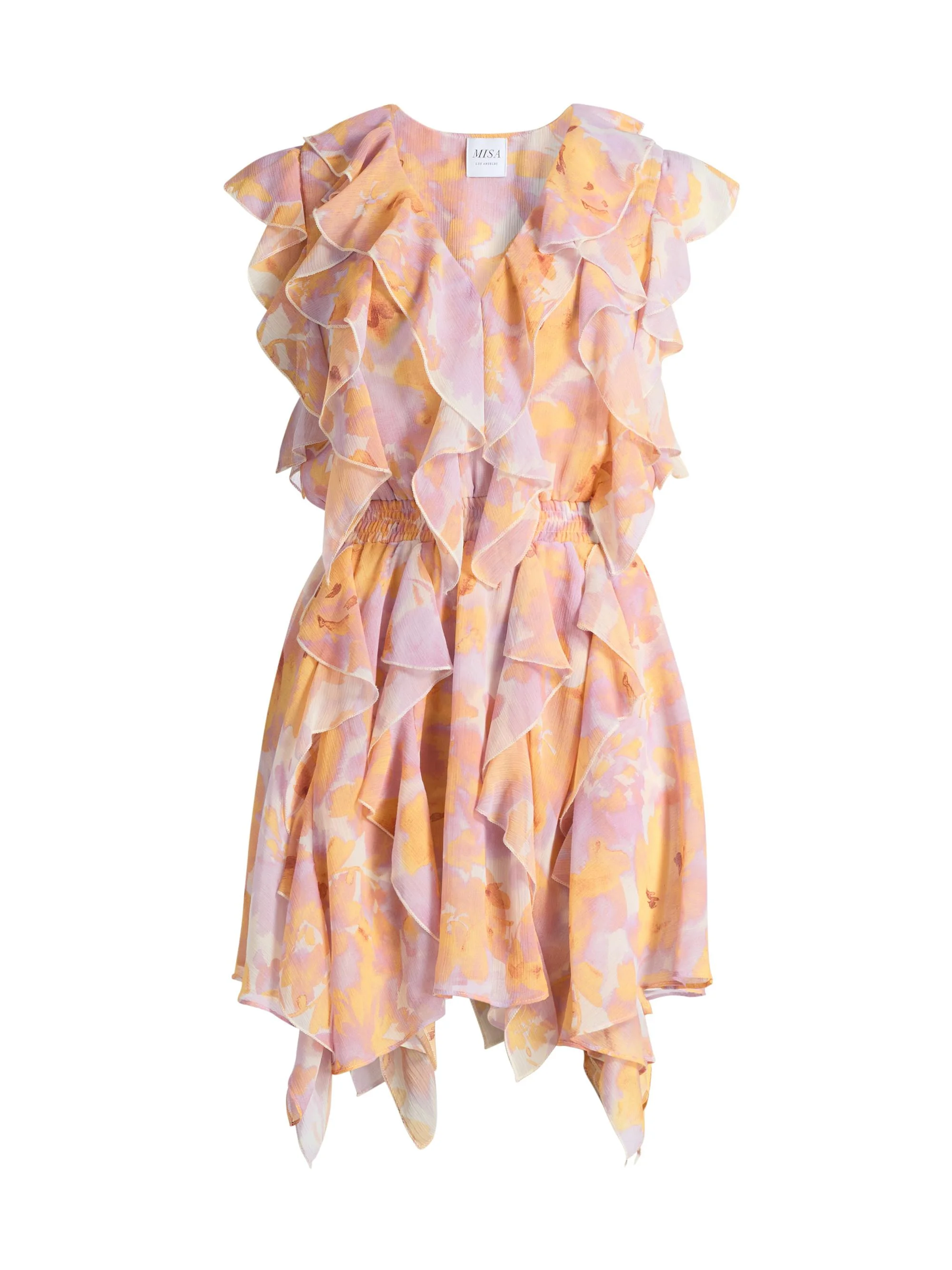 Women's Jasmine Floral Ruffle Minidress - Watercolor Flora - 1