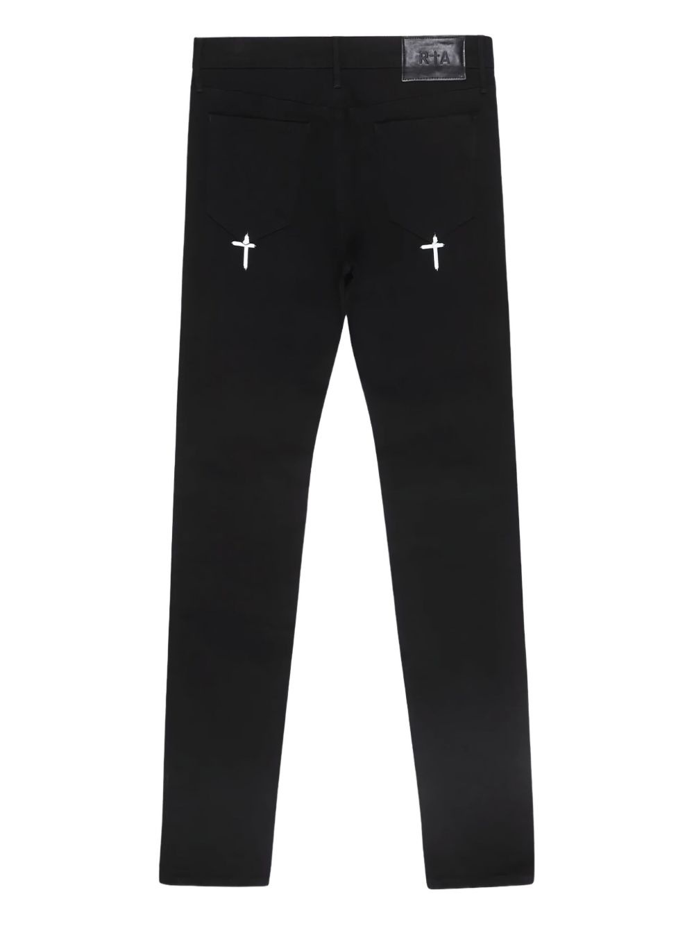cross-embroidery jeans - 2