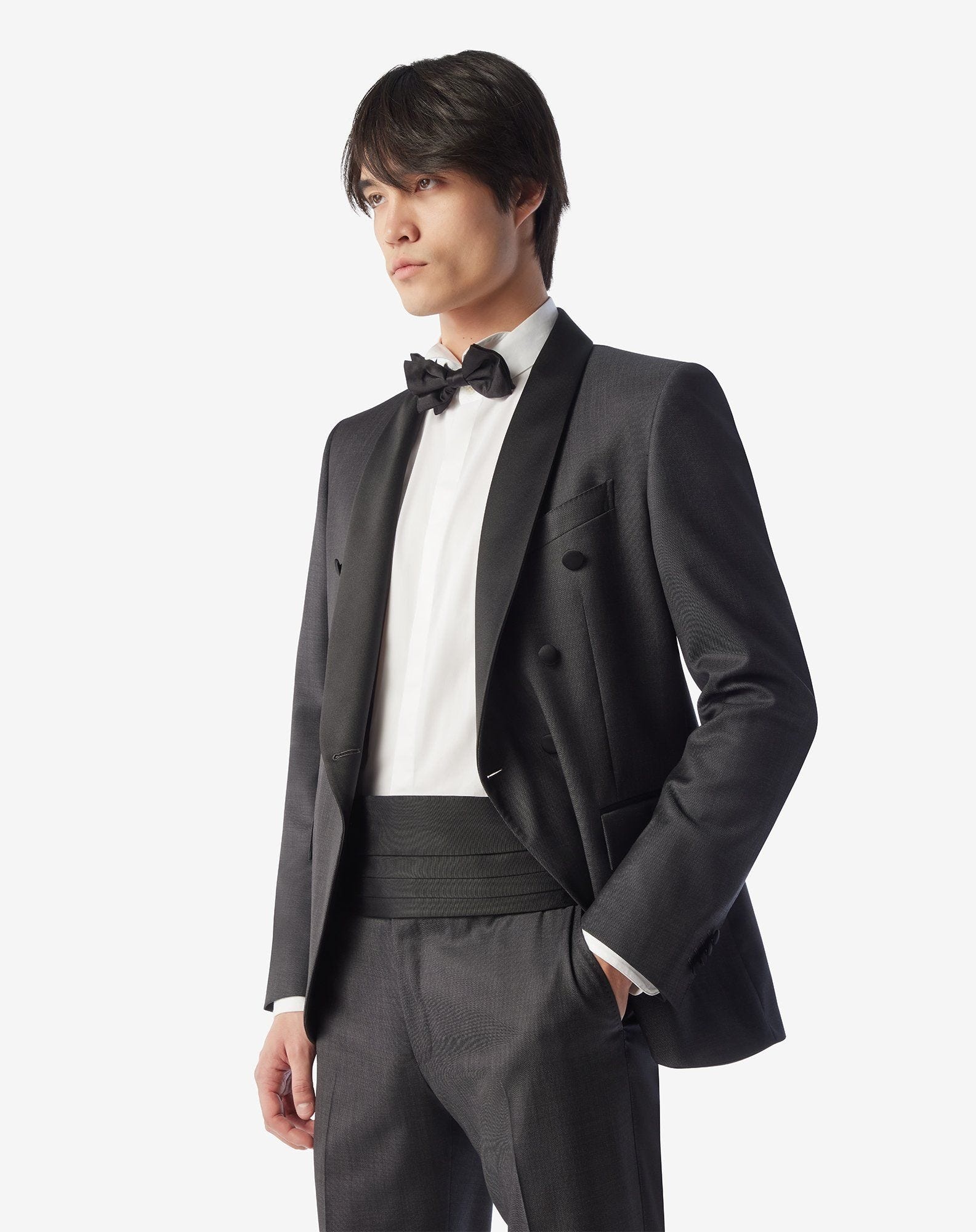 Dark grey pure wool tuxedo - 4