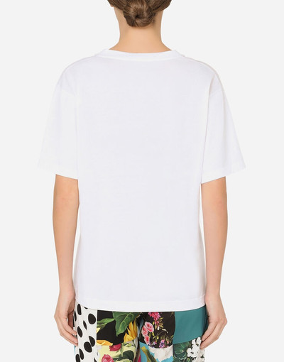 Dolce & Gabbana Oversized short-sleeved jersey t-shirt with DG logo outlook