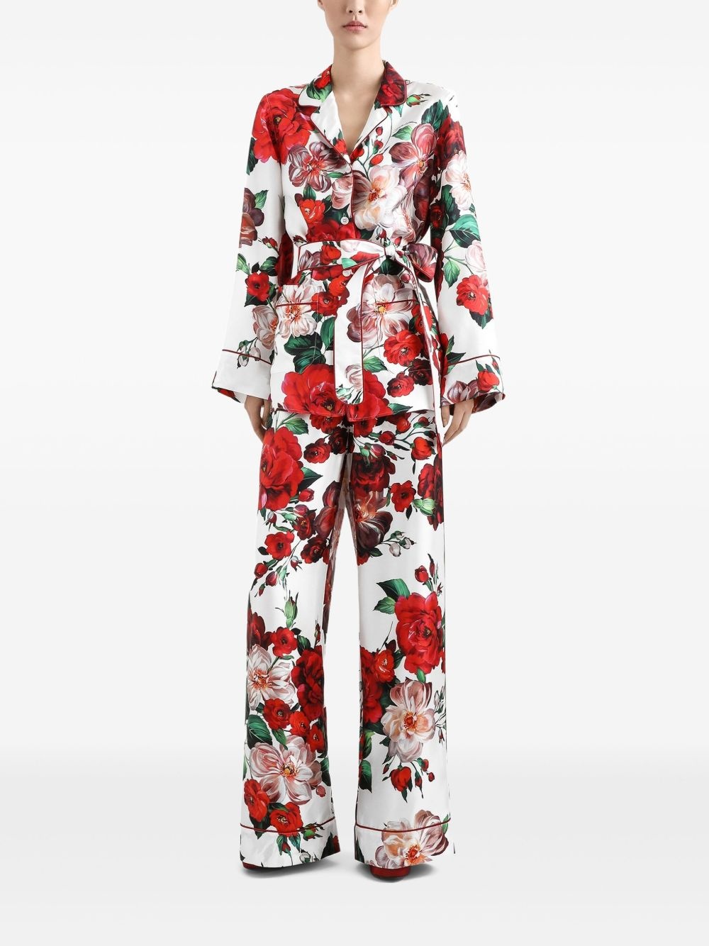 Rose-print twill shirt - 2