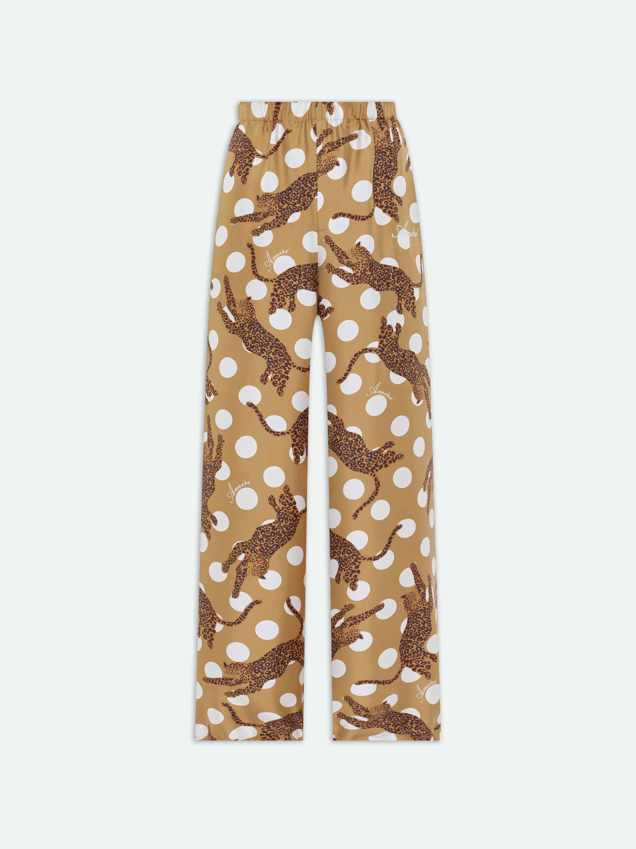 LEOPARD PAPERBAG SILK PANT - 1