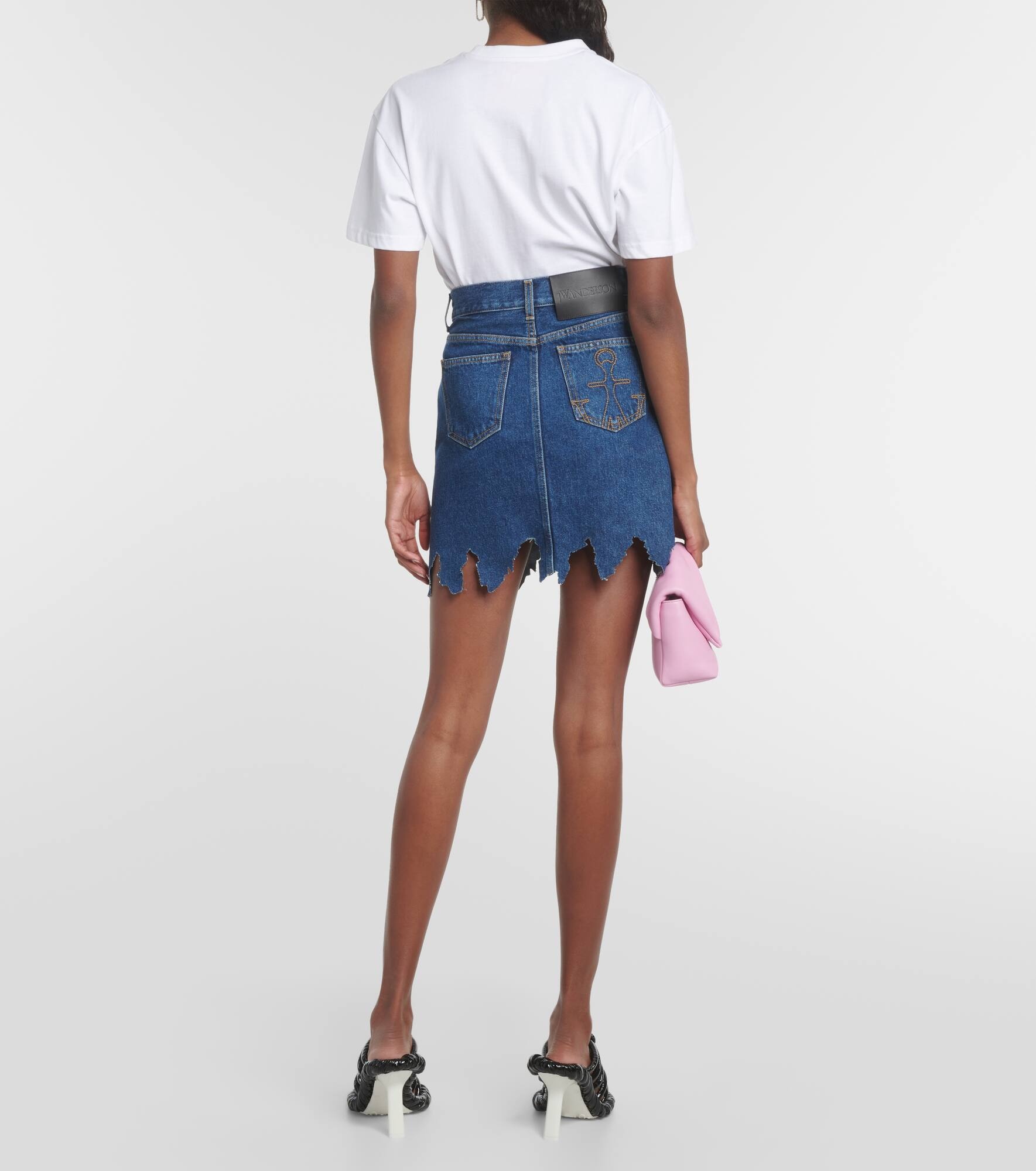 Distressed denim miniskirt - 3