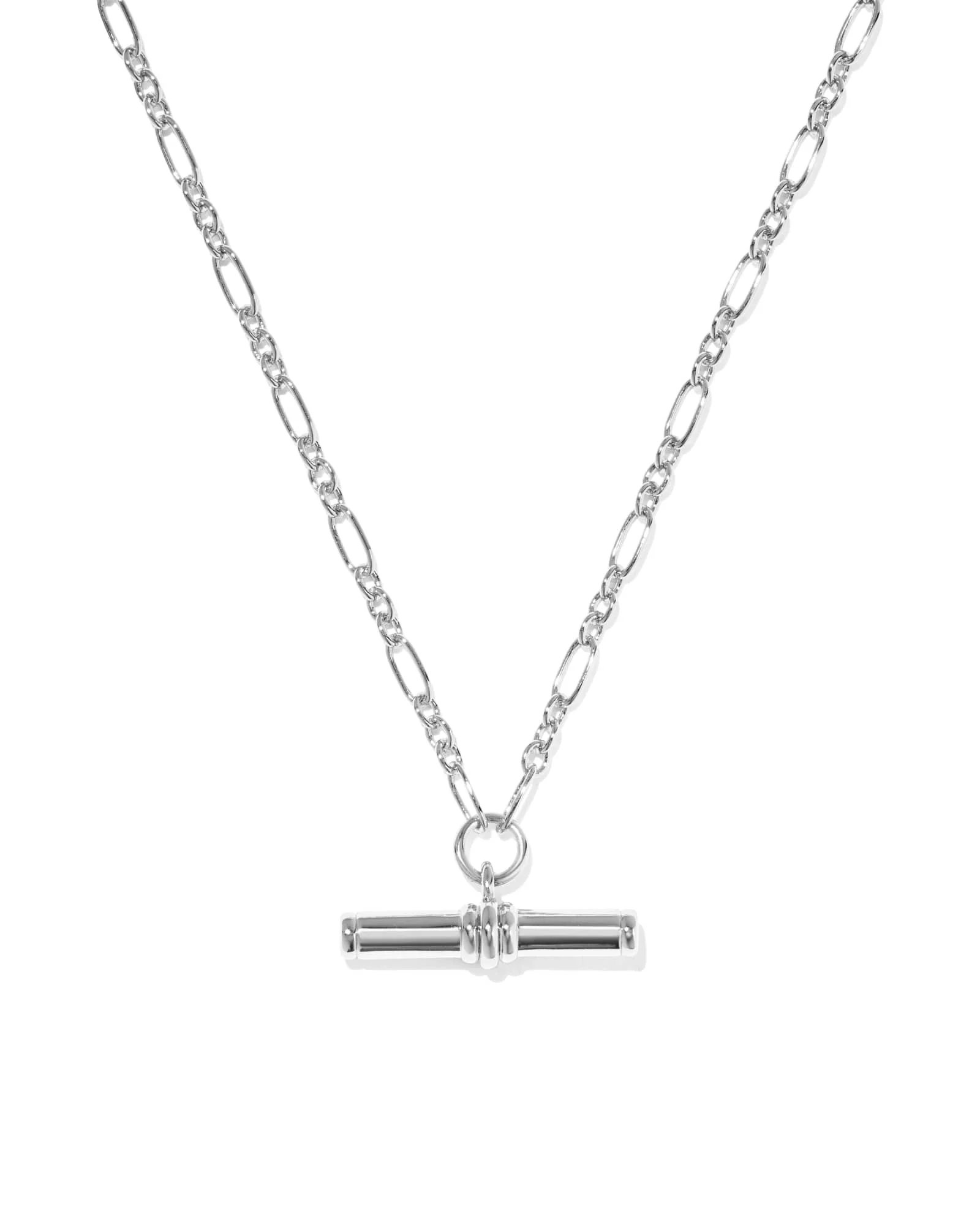 Bree Silver Metal T Bar Short Pendant Necklace - 1