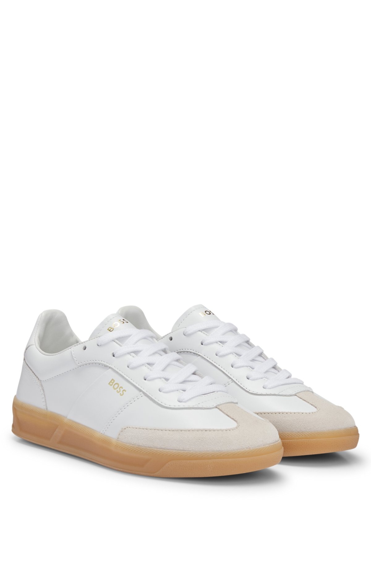 LEATHER LACE-UP TRAINERS WITH SUEDE TRIMS - 2