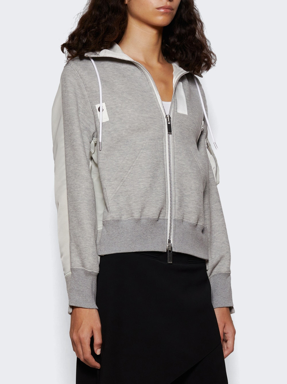 Sponge X Nylon Twill Hoodie Light Grey - 2