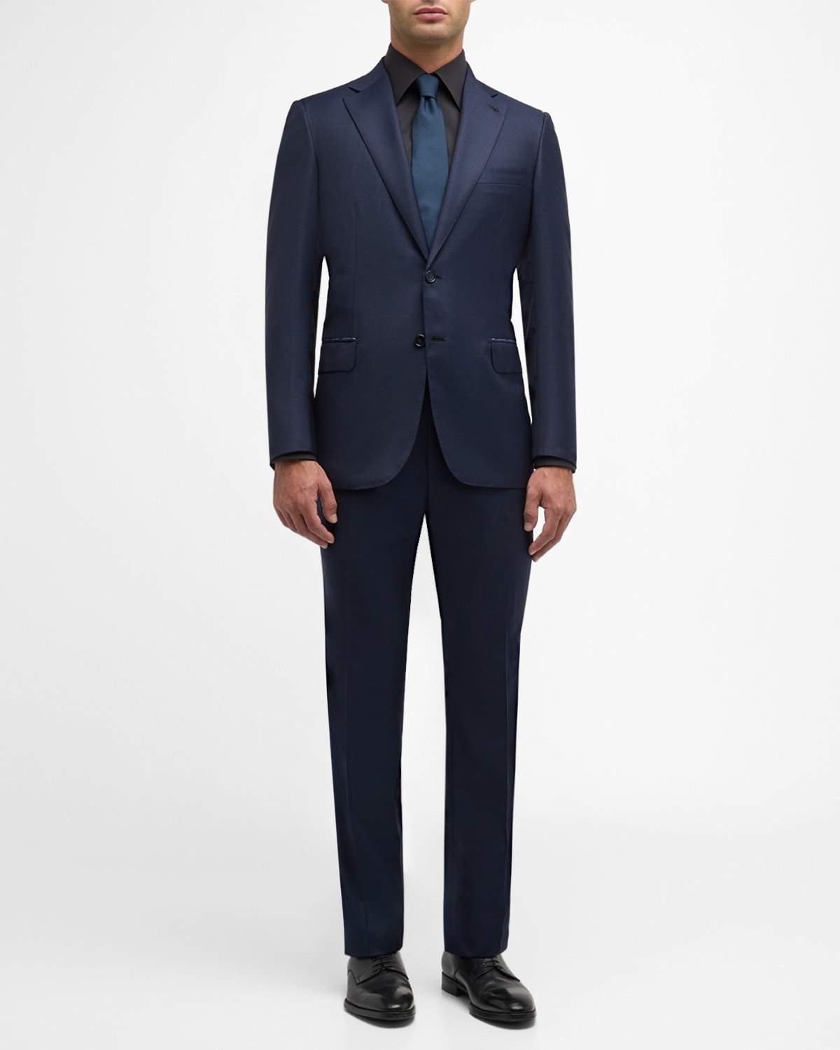 Men's Windowpane Wool Suit - 4