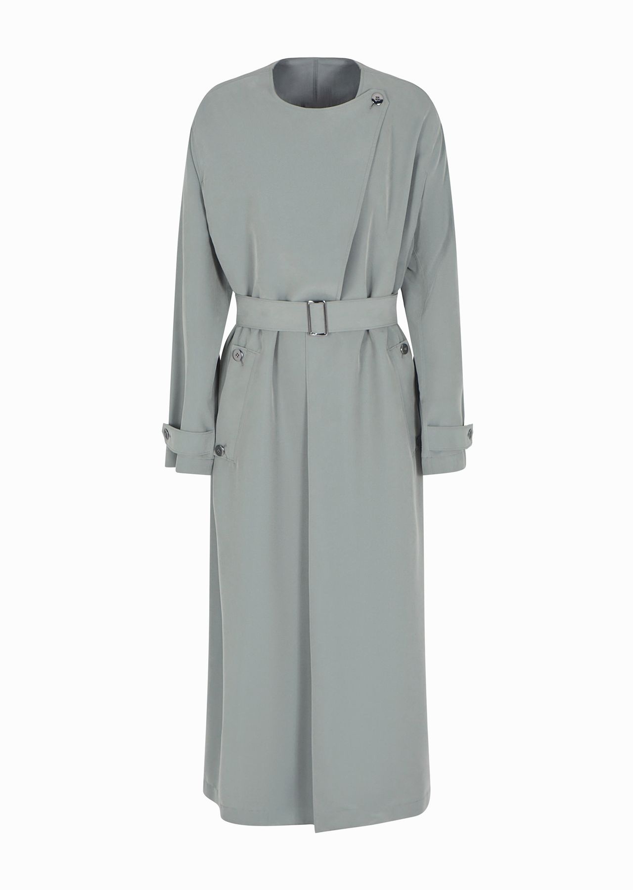 Belted cupro trench coat with wrap closure - 1