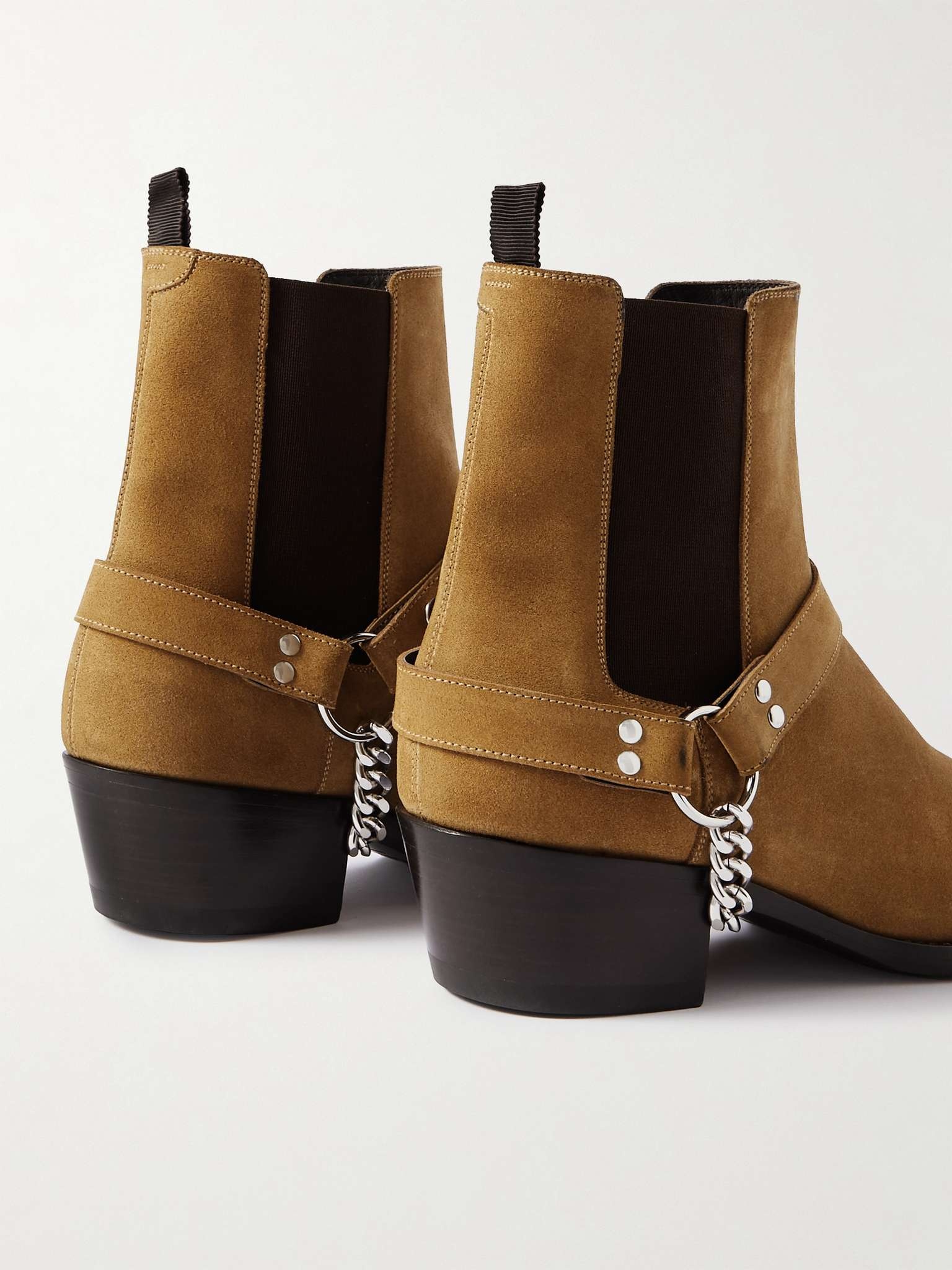 Chain-Embellished Suede Chelsea Boots - 5