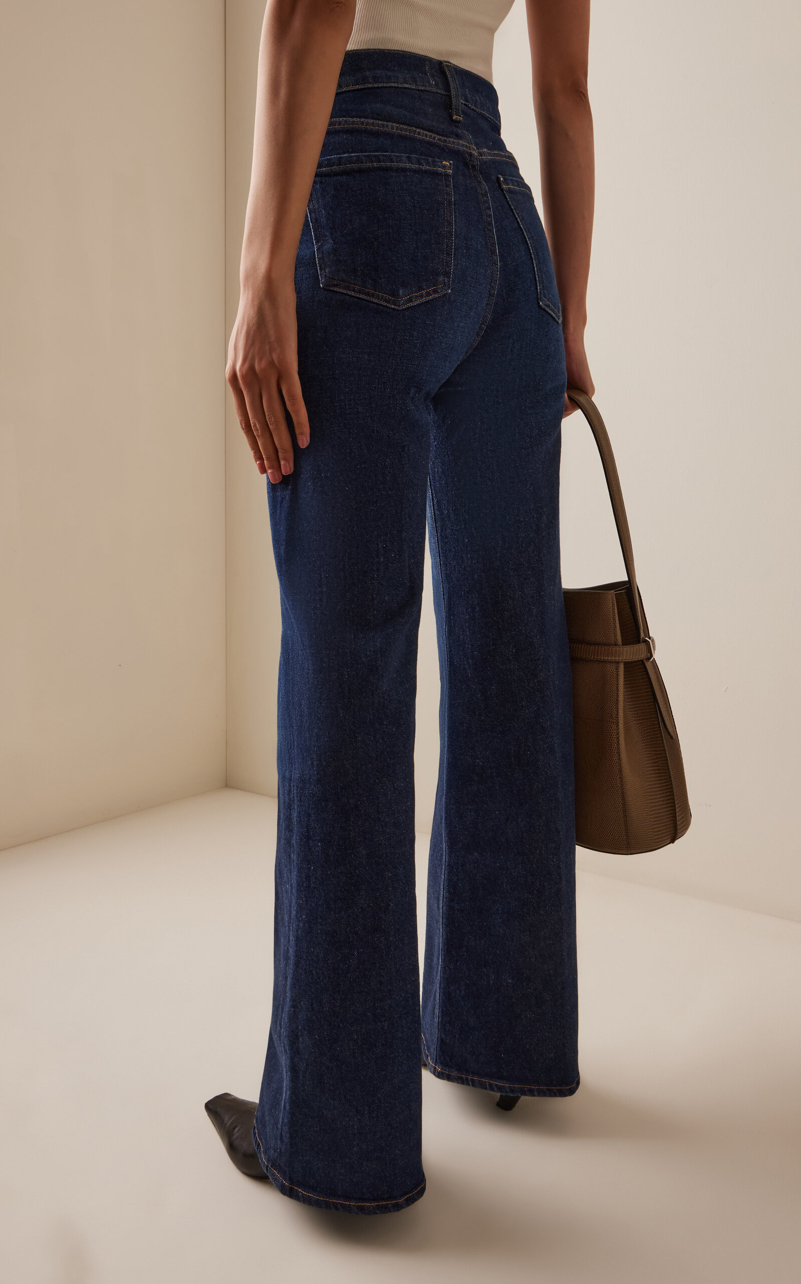 Kimberly 70’s Stretch High-Rise Flared Jeans dark wash - 4