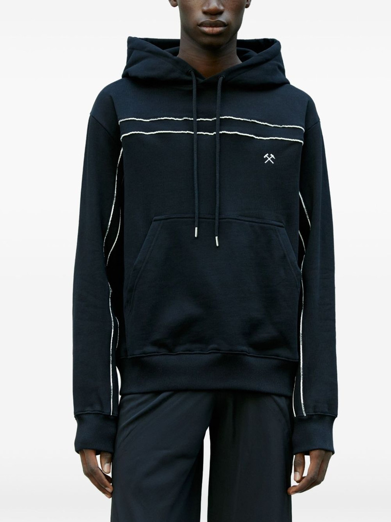 contrast-piping hoodie - 1
