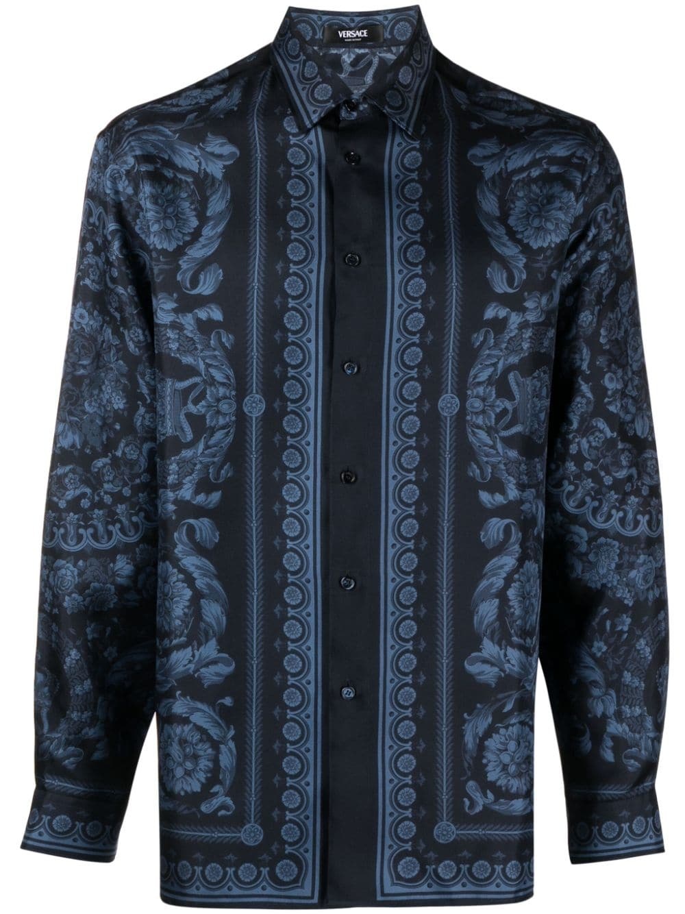 all-over Barroco print silk shirt - 1