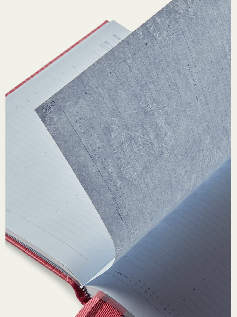 Smythson Portobello 2026 Weekly Vertical Agenda in Mara Croc-Embossed Leather outlook