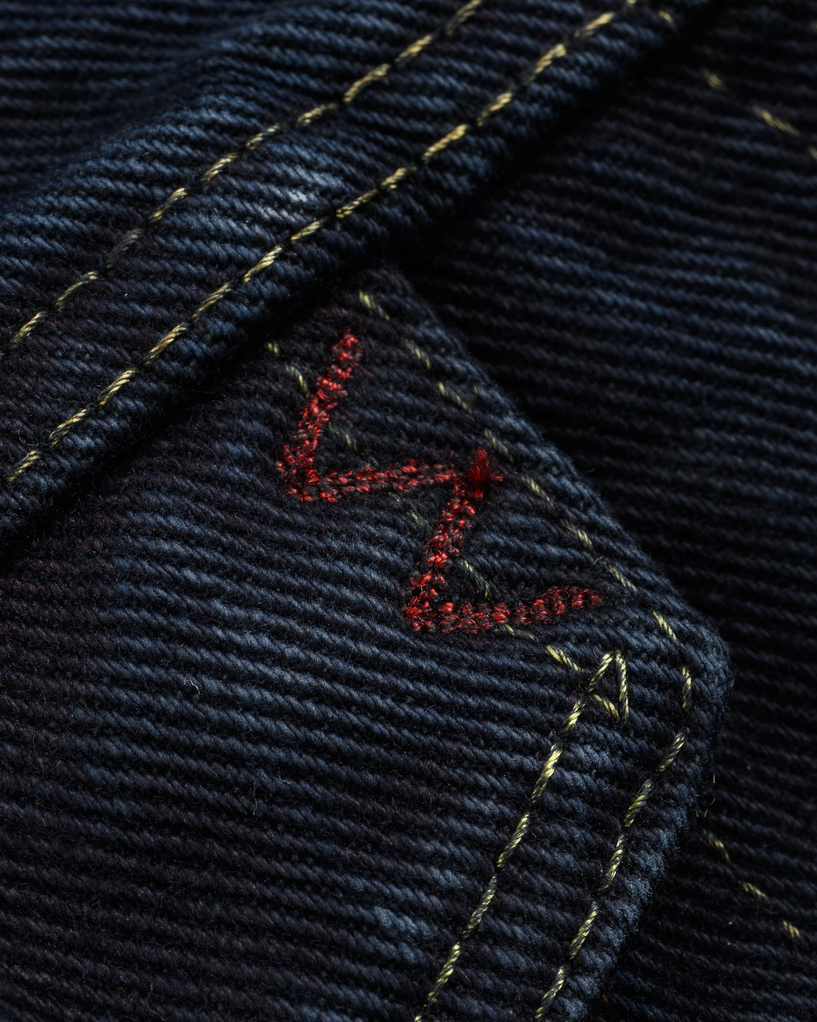 IH-526Lod 19oz Left-Hand Twill Selvedge Denim Type III Jacket -  Indigo Overdyed Black - 17