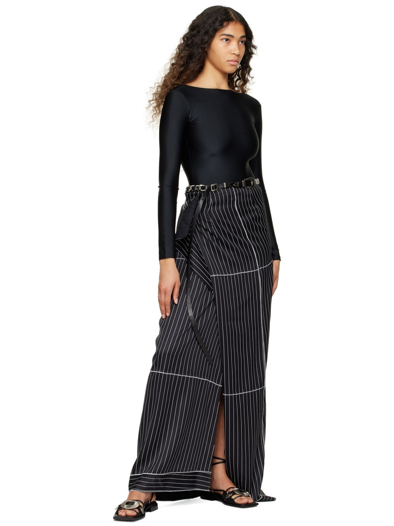 TOGA PULLA SSENSE Exclusive Black Ankle Wrap Sandals outlook