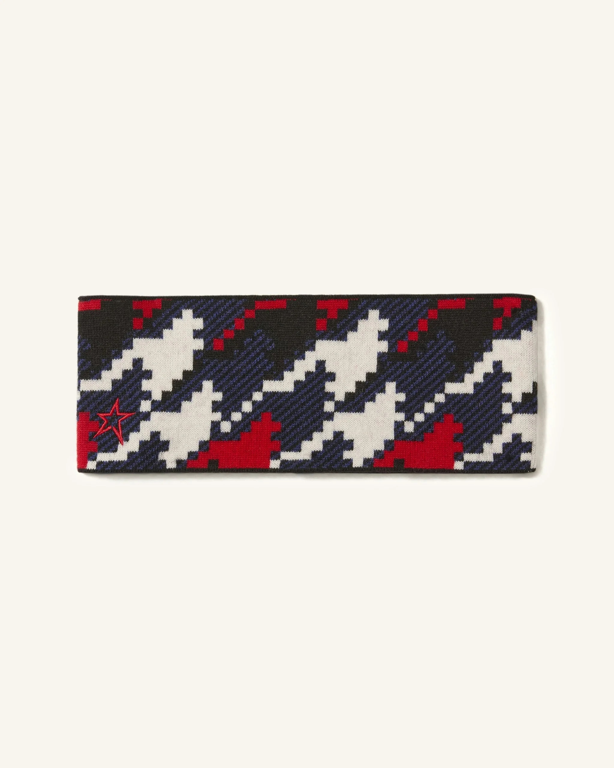 Wool Blend Houndstooth Headband - 1