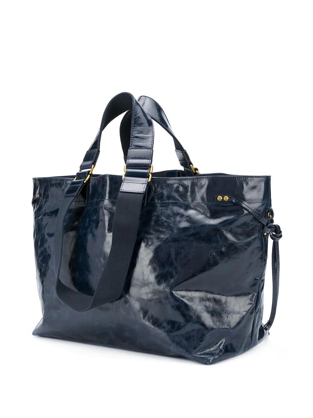 high-shine leather tote bag - 3