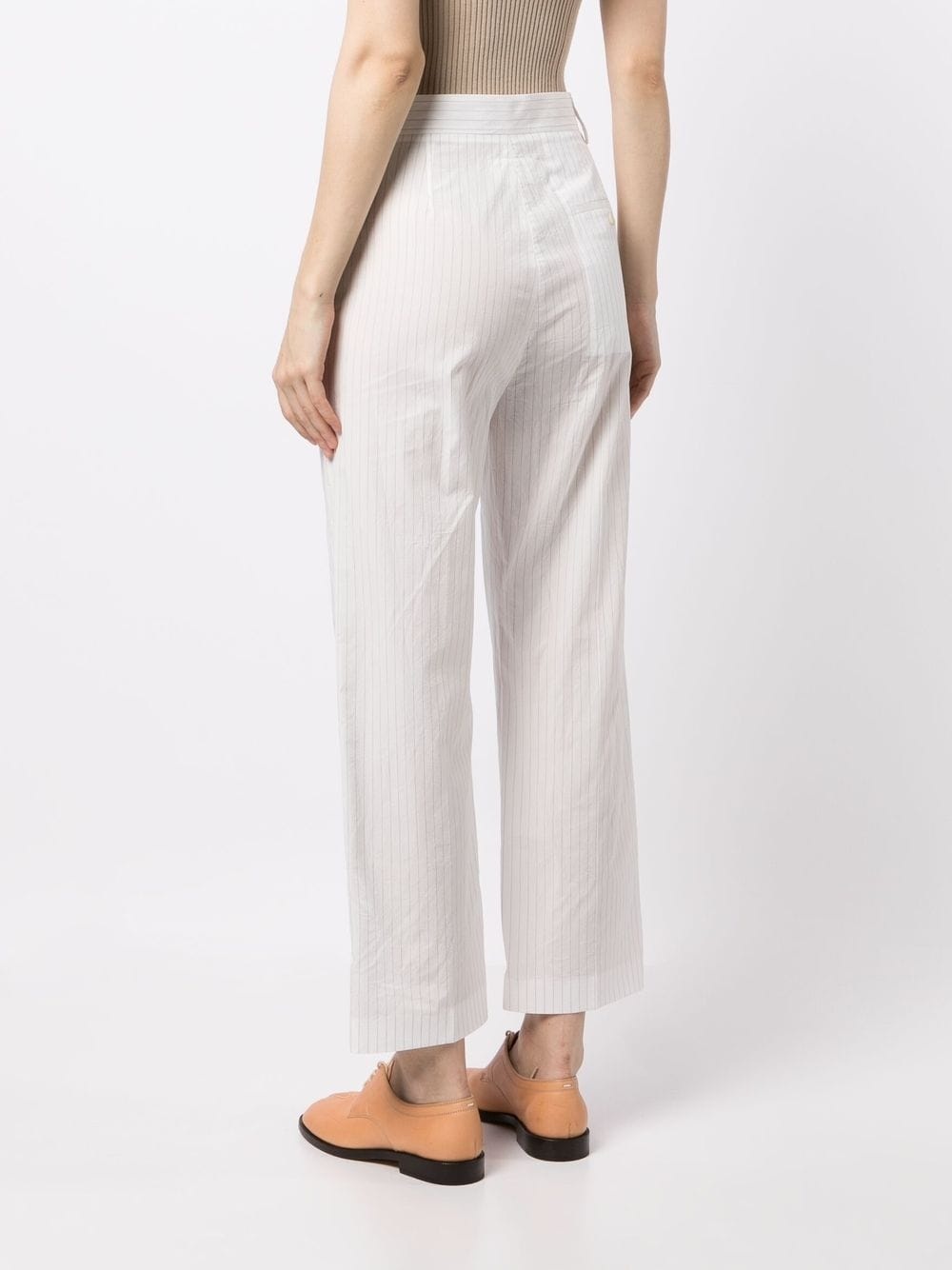 pinstripe cropped trousers - 4