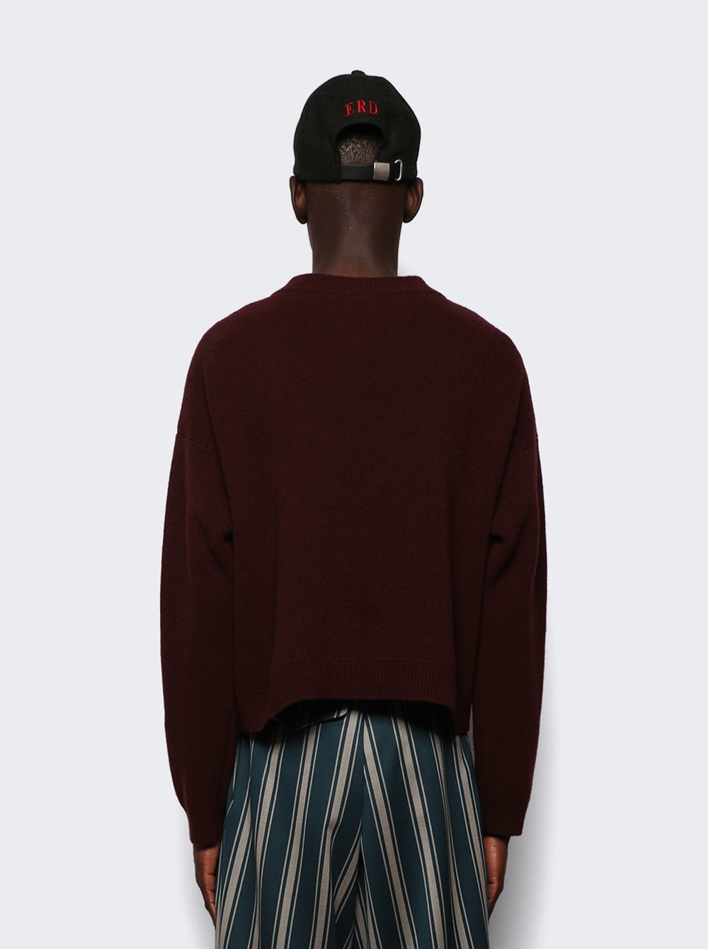Enfants Logo Check Sweater Burgundy And Mustard - 5
