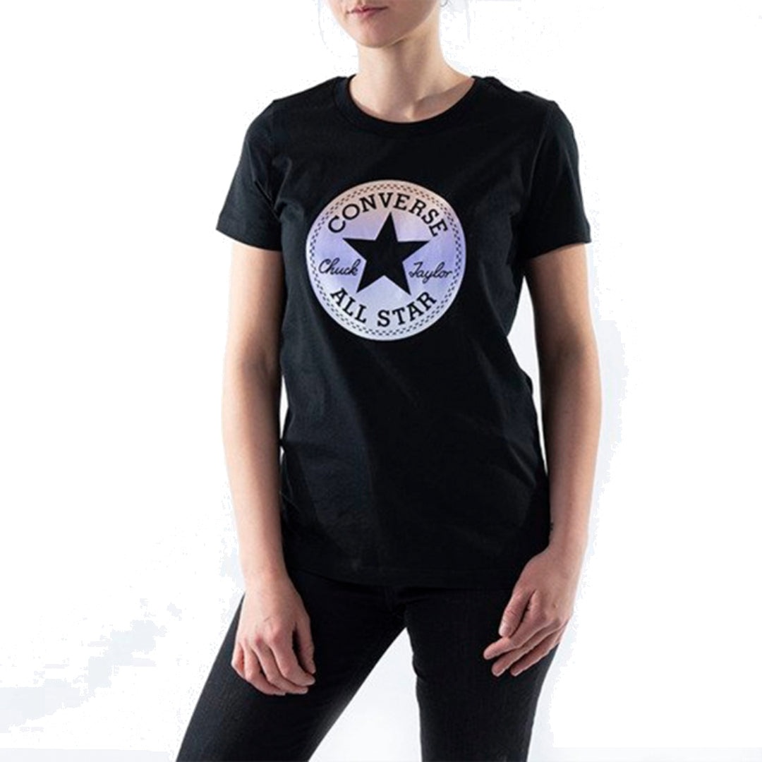 (WMNS) Converse T-Shirt All Star T-Shirt 'Black White' 10018921-A01 - 2