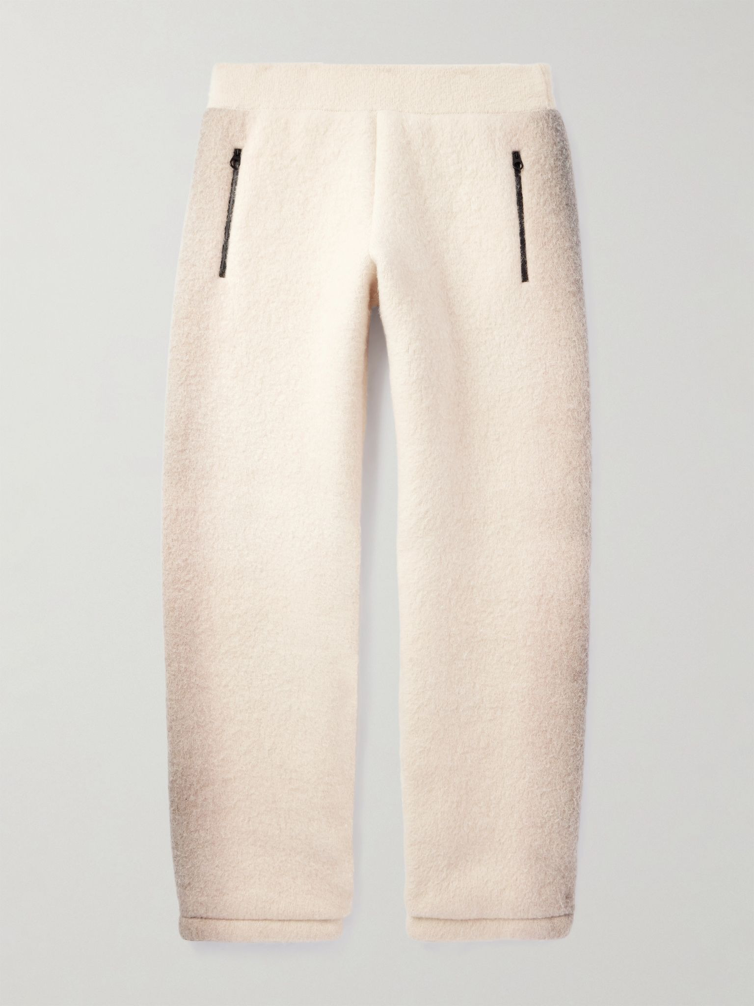 Straight-Leg Dégradé Cashmere-Fleece Sweatpants Beige - 1