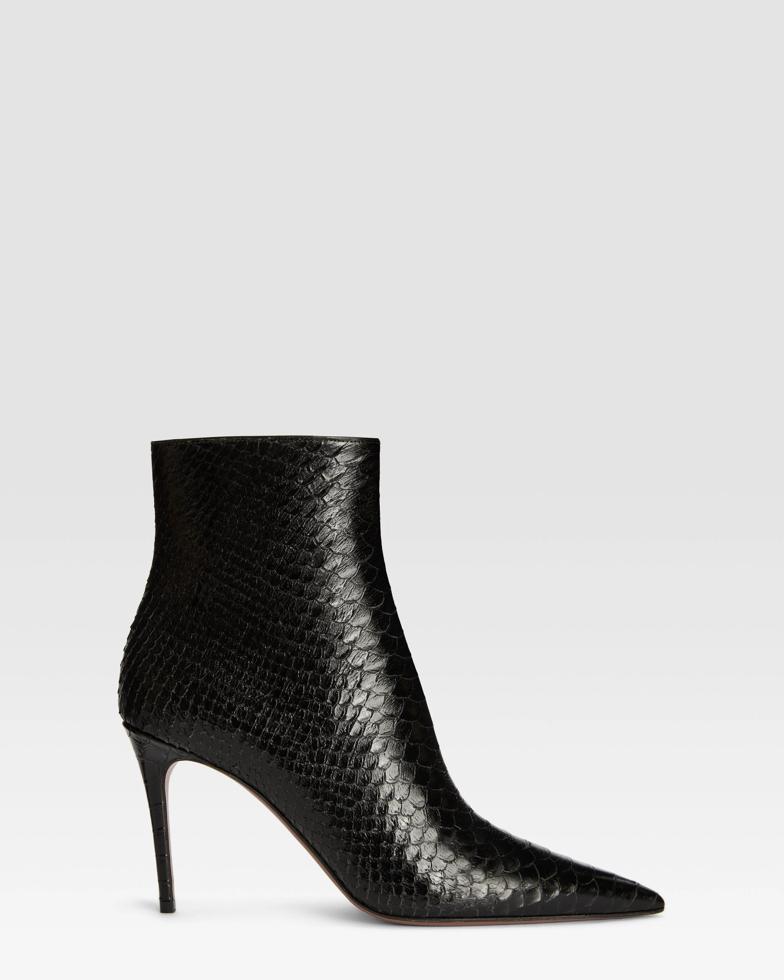 Python-print leather ankle boot - 1