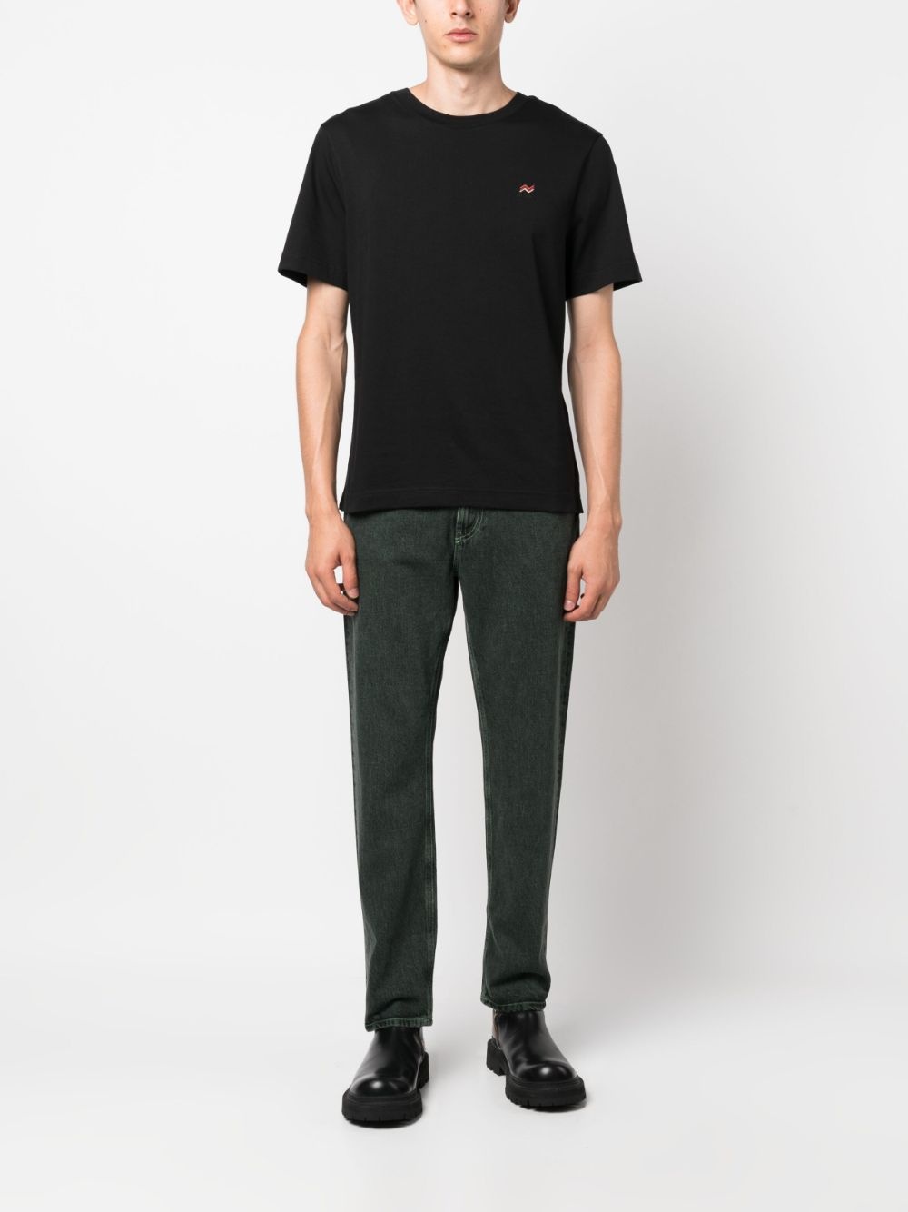 logo-embroidered cotton T-shirt - 2