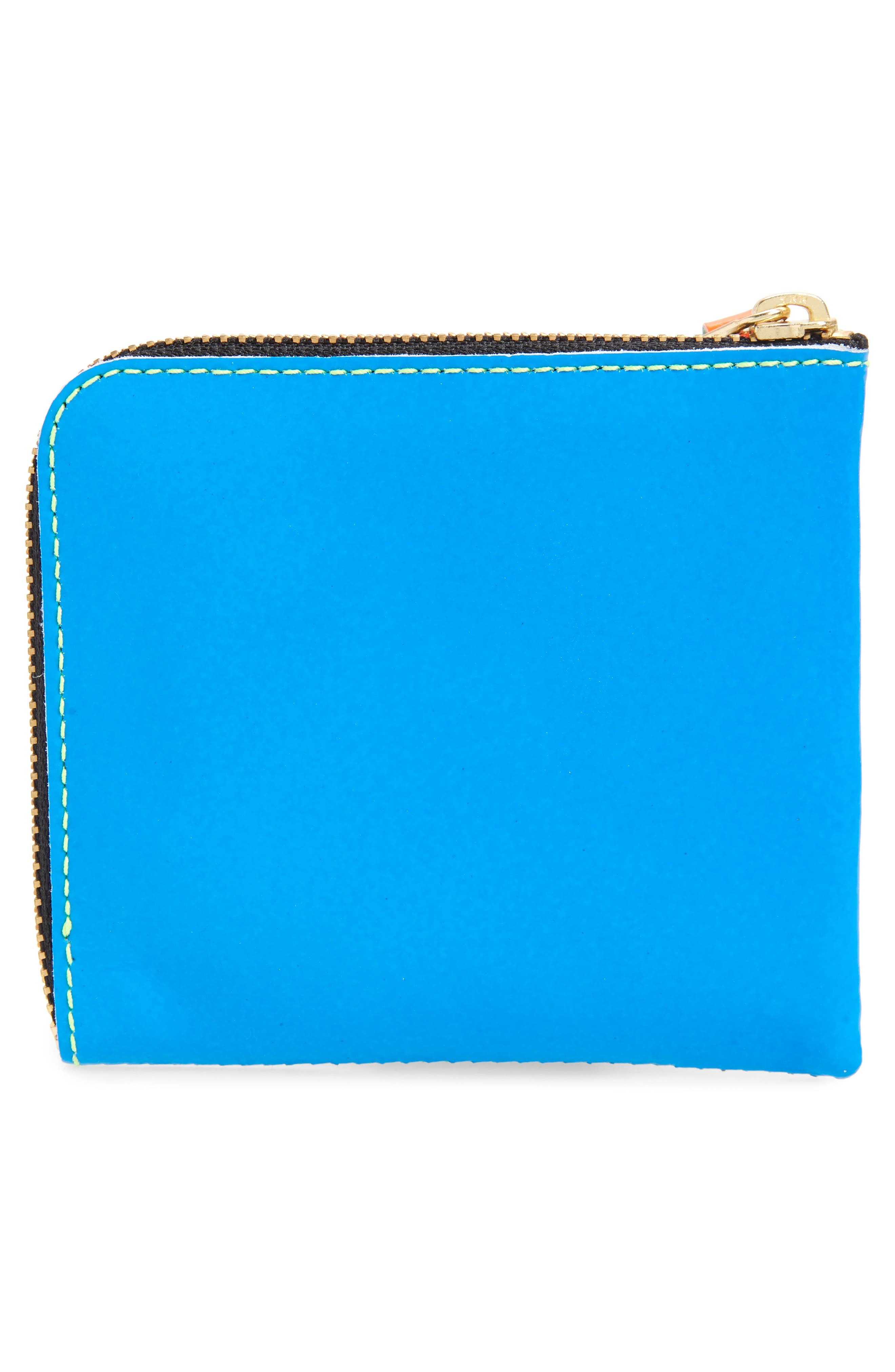 Comme des Garçons Wallets Super Fluo Half Zip Wallet in Blue/green at Nordstrom - 6