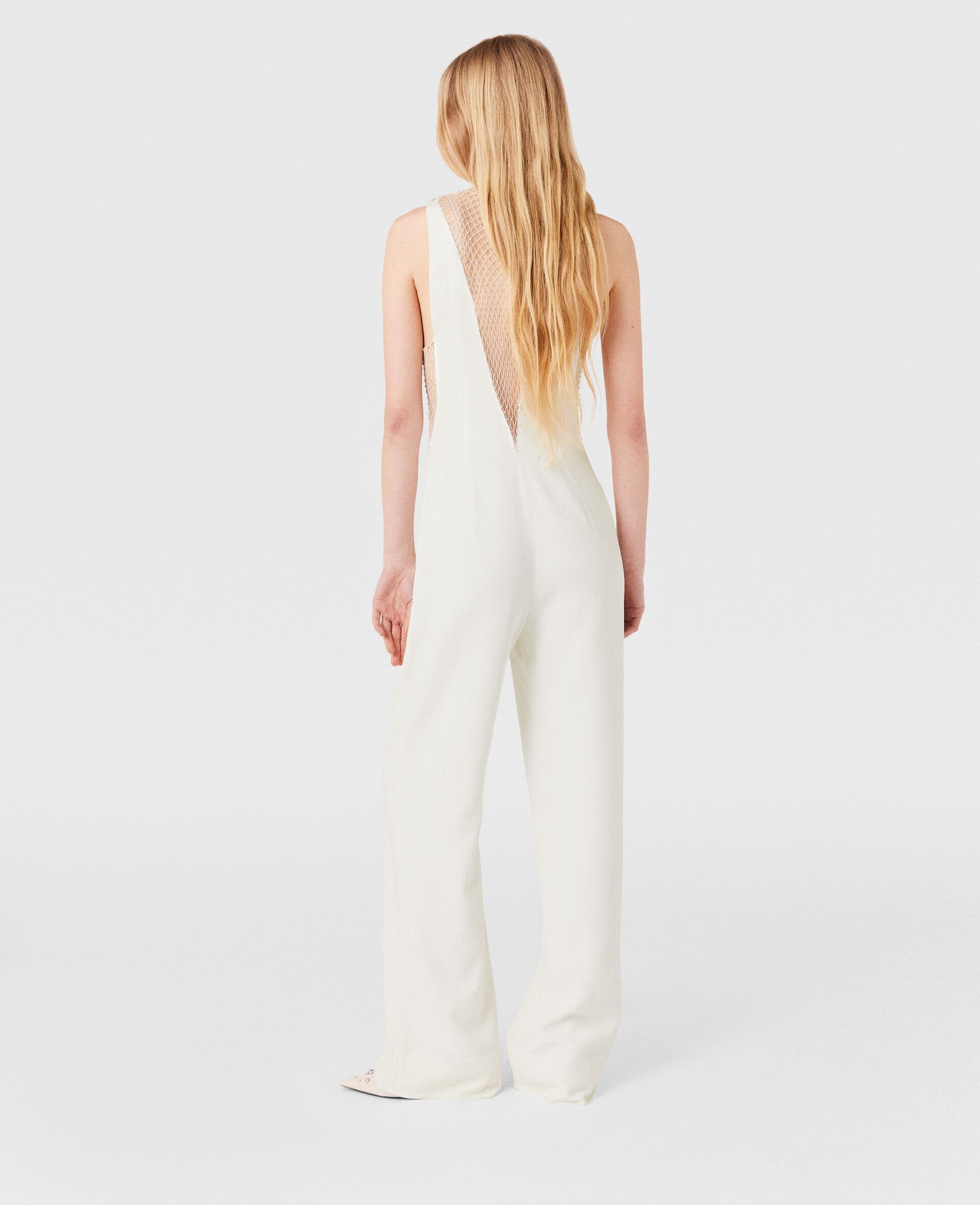 Crystal Mesh Deep V Jumpsuit - 5