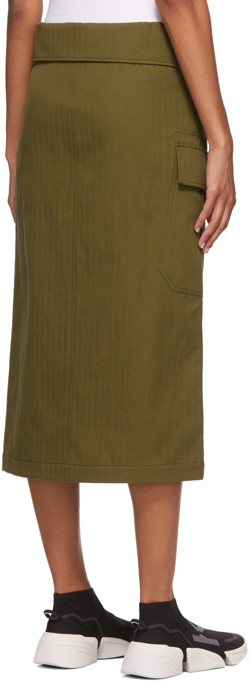 Khaki Soft Cotton Drill Wrap Skirt 3