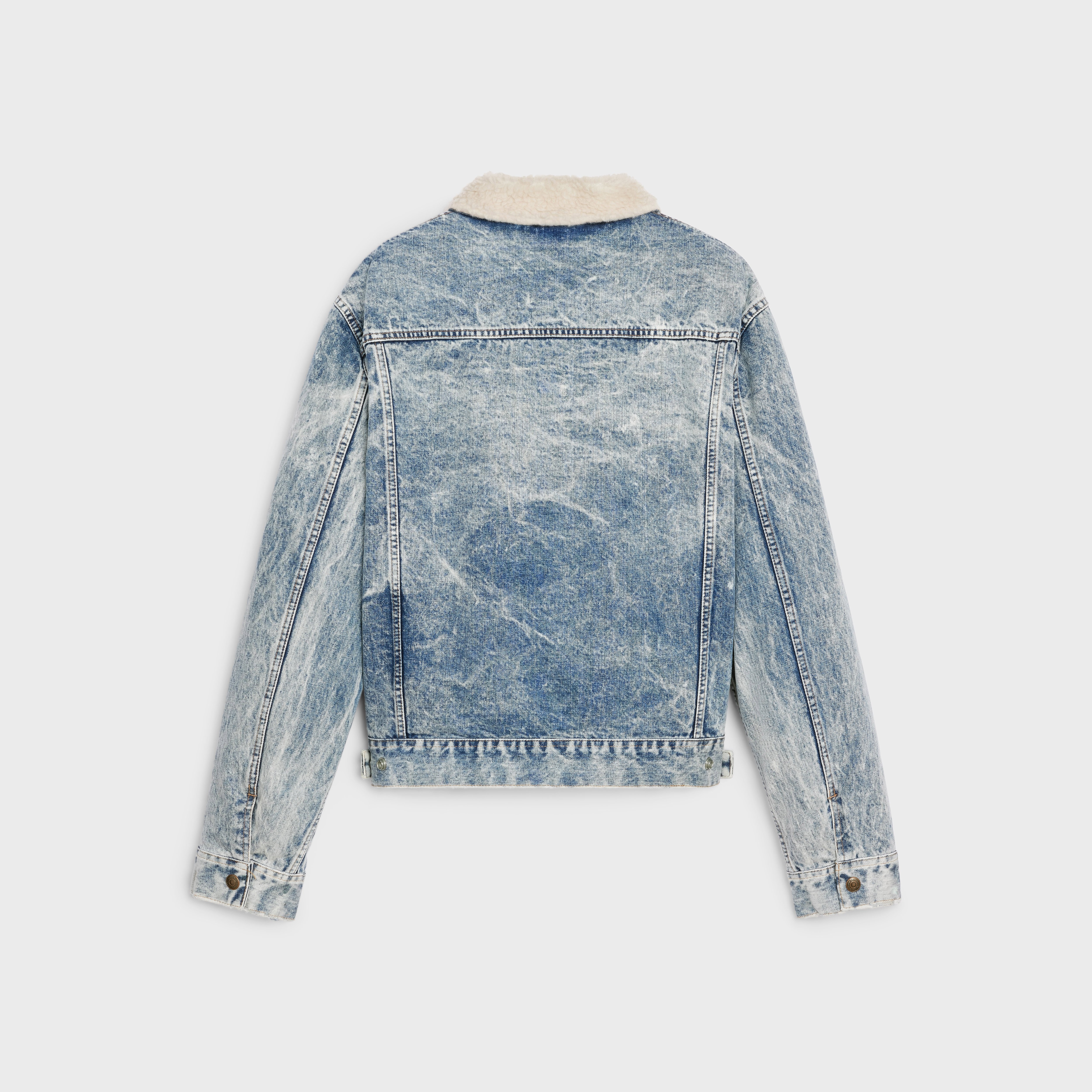 TRUCKER JACKET IN AGED ACID WASH DENIM - 2