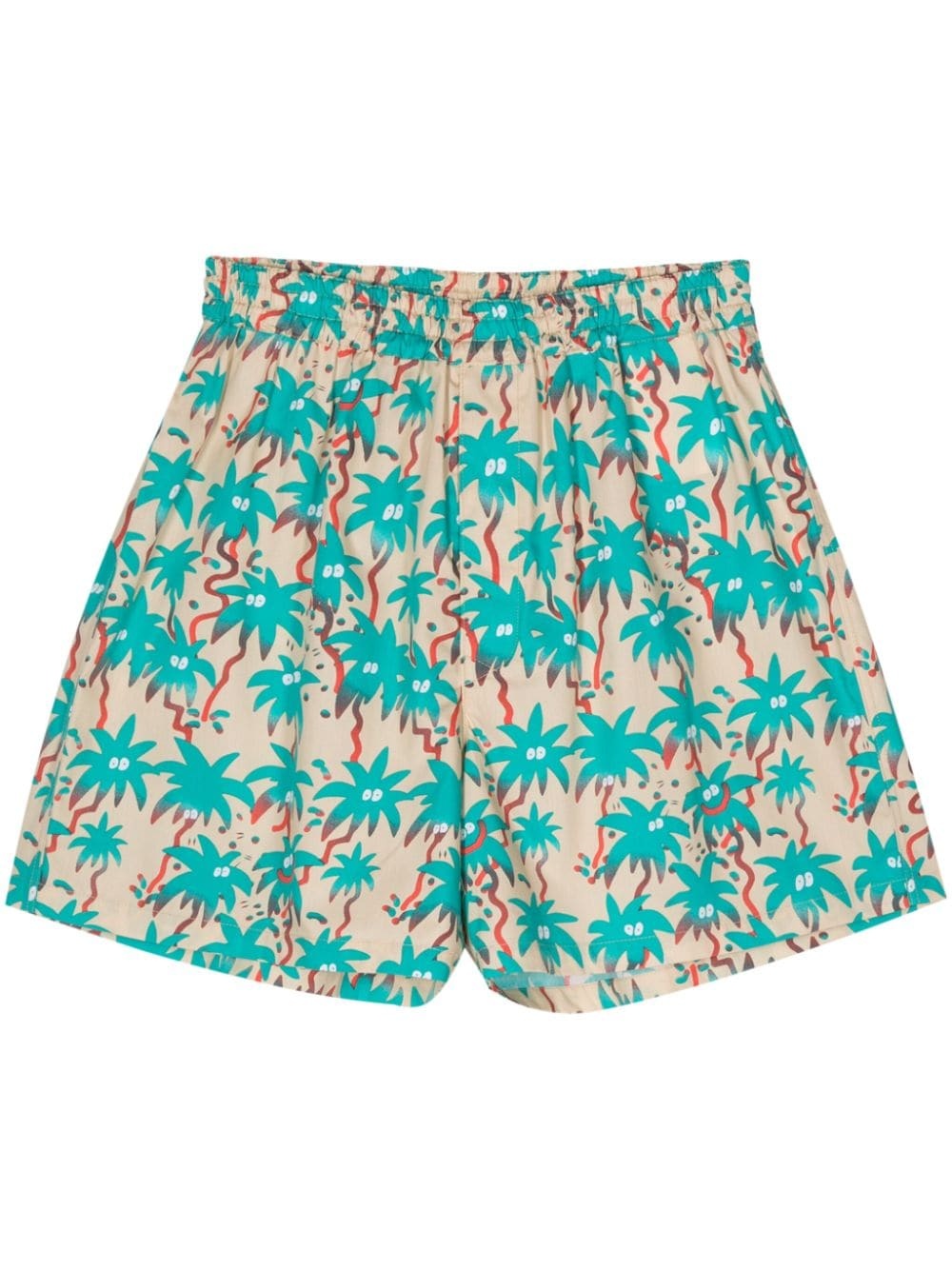 graphic-print cotton shorts - 1