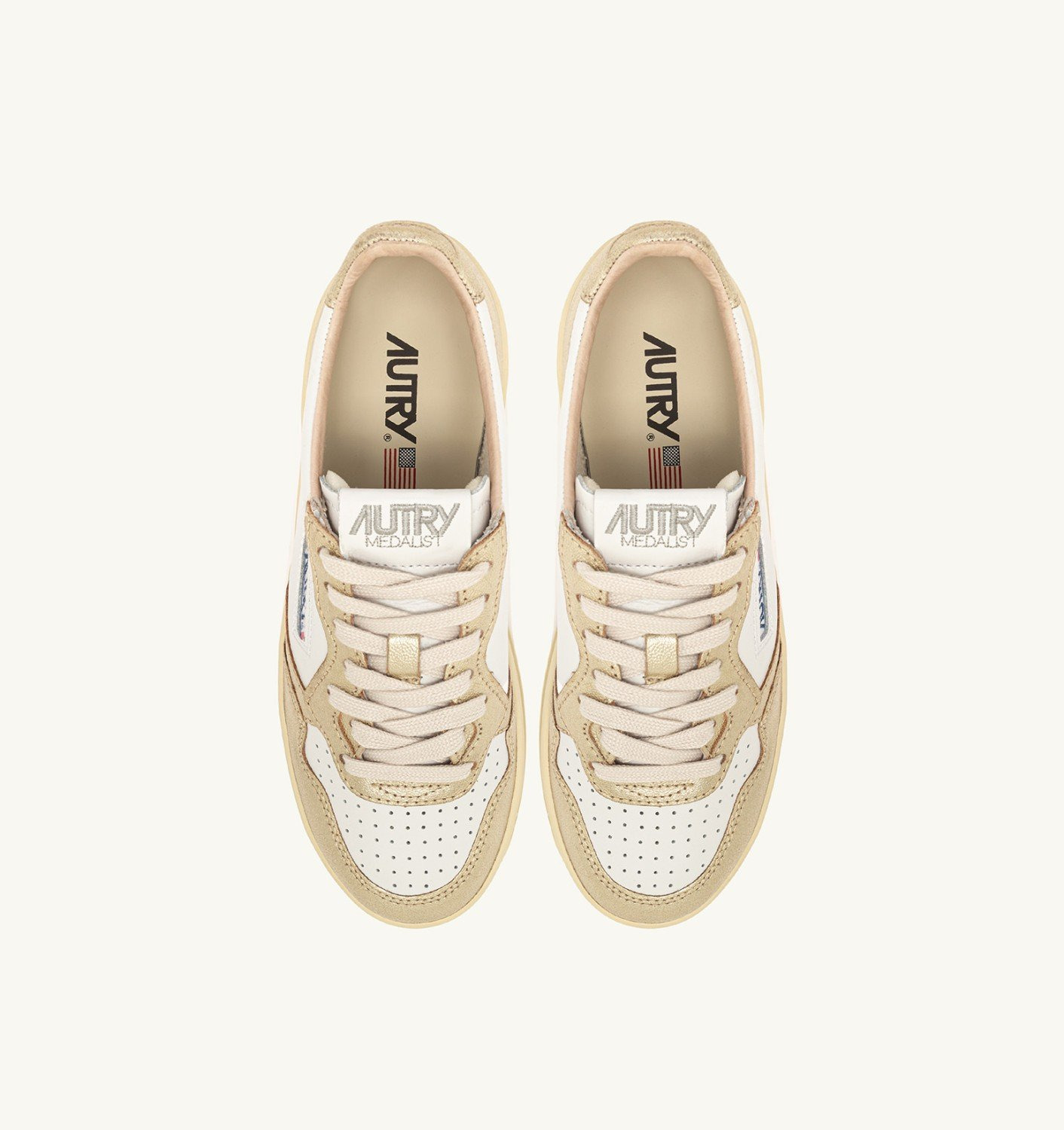 MEDALIST PLATFORM SNEAKERS IN WHITE AND PLATINUM LEATHER - 5