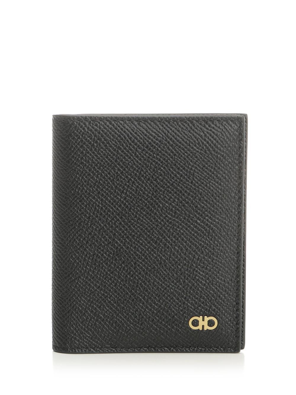 Micro Gancio Flap Card Holder Wallets Black - 1