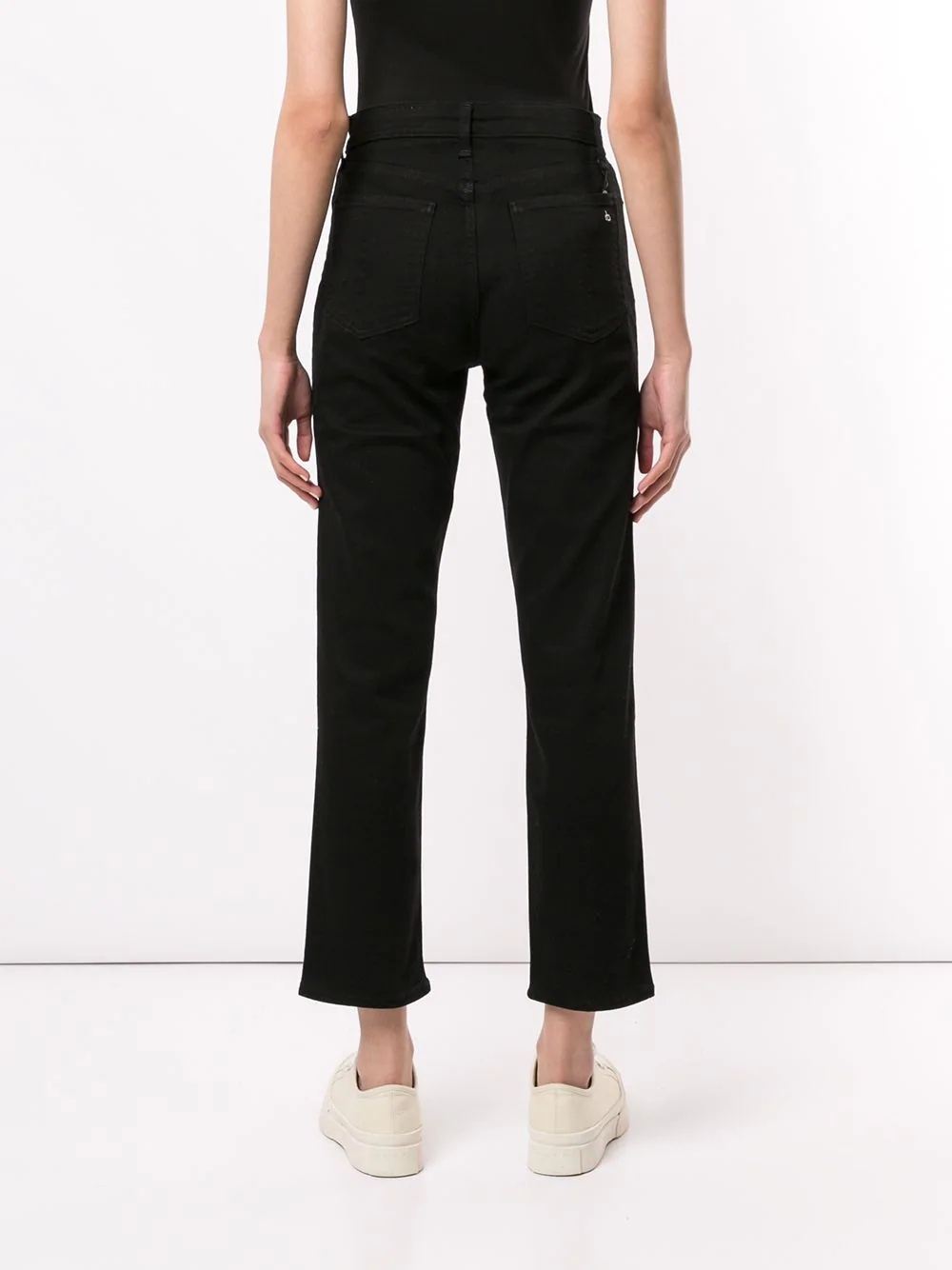 mid rise cropped jeans - 4