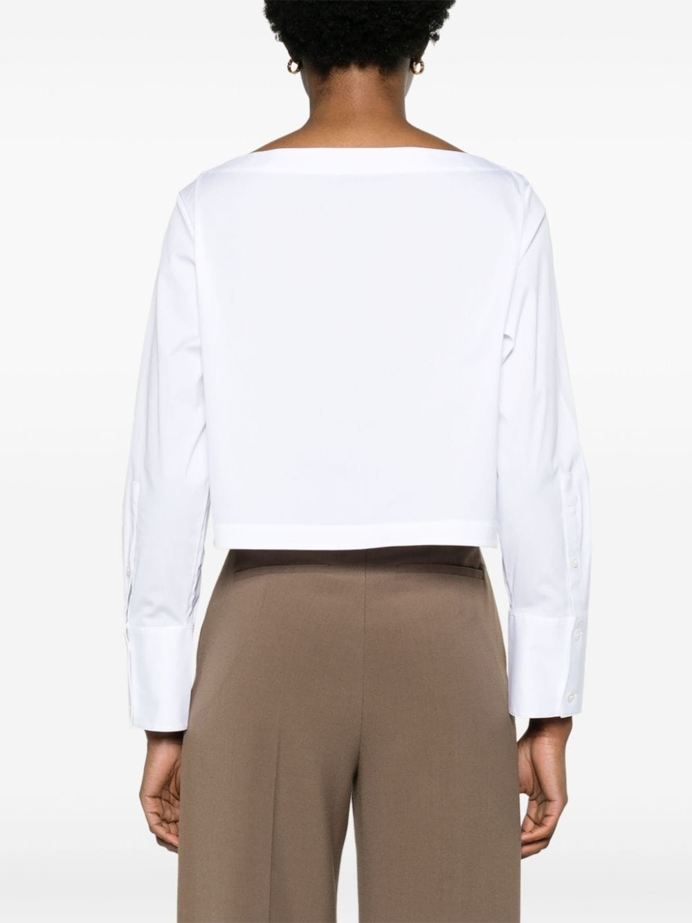boat-neck poplin blouse - 4