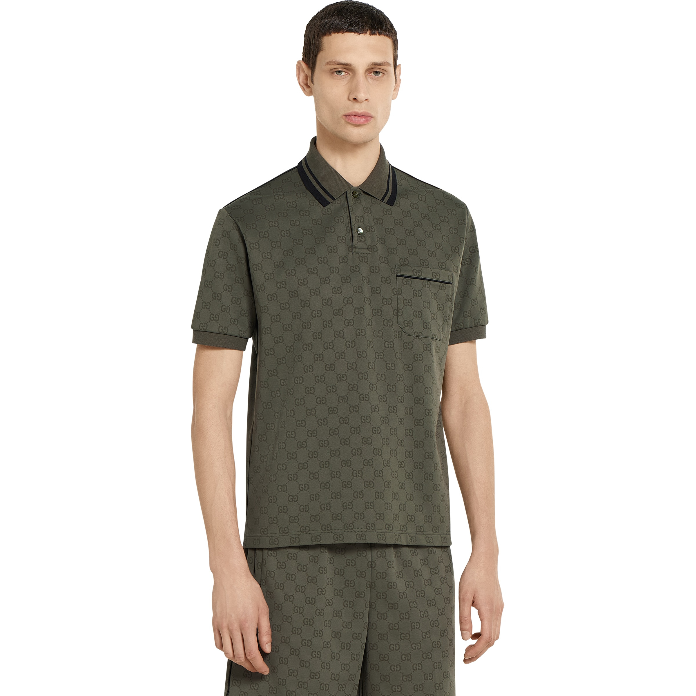 GG jersey jacquard polo shirt - 3